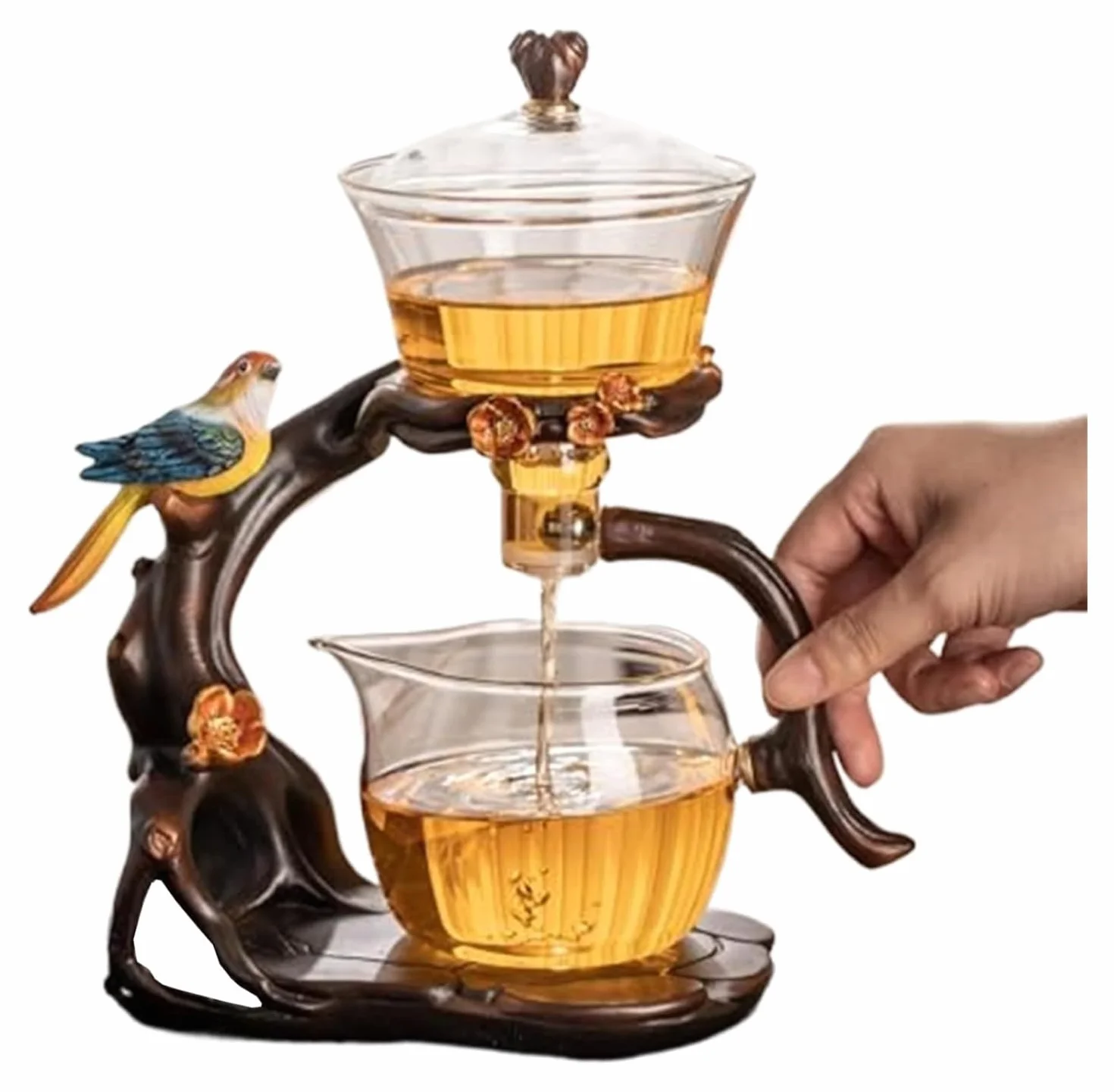 Glass Teapot Set with Infuser Kungfu Tea Set for Home Office Travel Gift