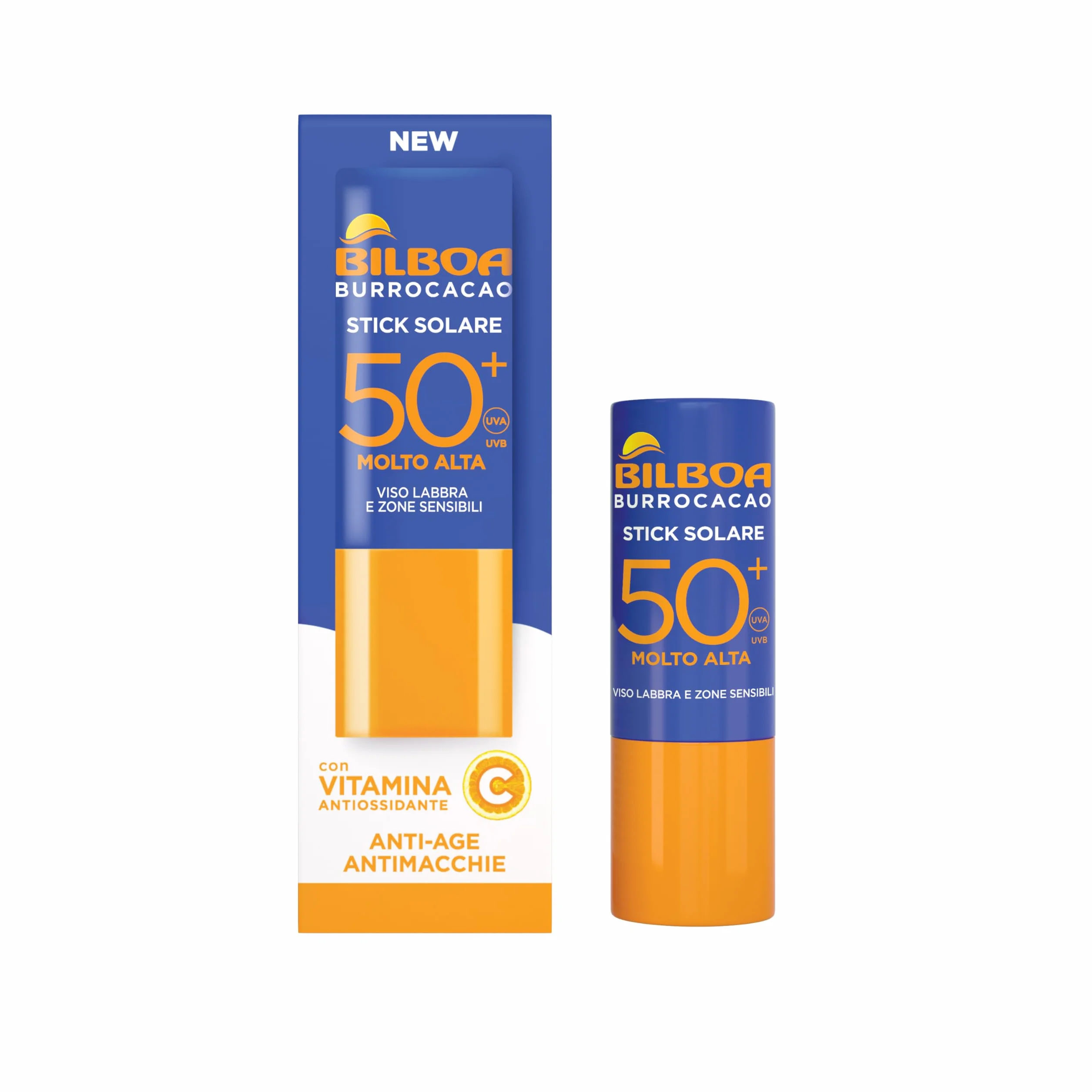 Bilboa Solar Stick SPF 50+ z witaminą C, idealny do wrażliwych miejsc, takich jak usta, tatuaże, blizny, szybko wchłaniająca się formuła, nie pozostawia tłustych i nie pozostawia śladów, 12 ml