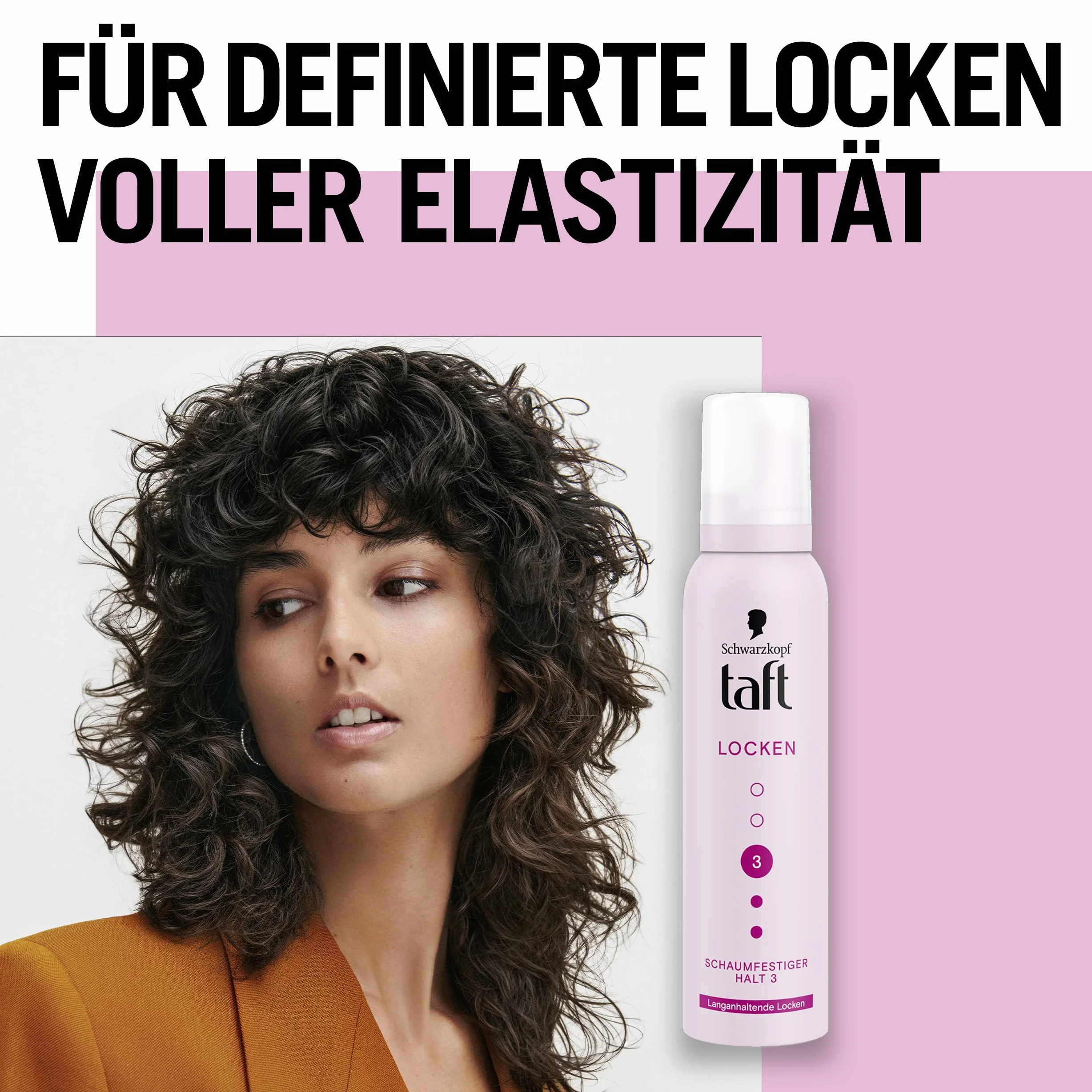 Schwarzkopf TAFT piankowe loki (2 x 150 ml), stopień utrzymania 3, pianka do włosów dla długotrwałych loków, wegańska formuła*