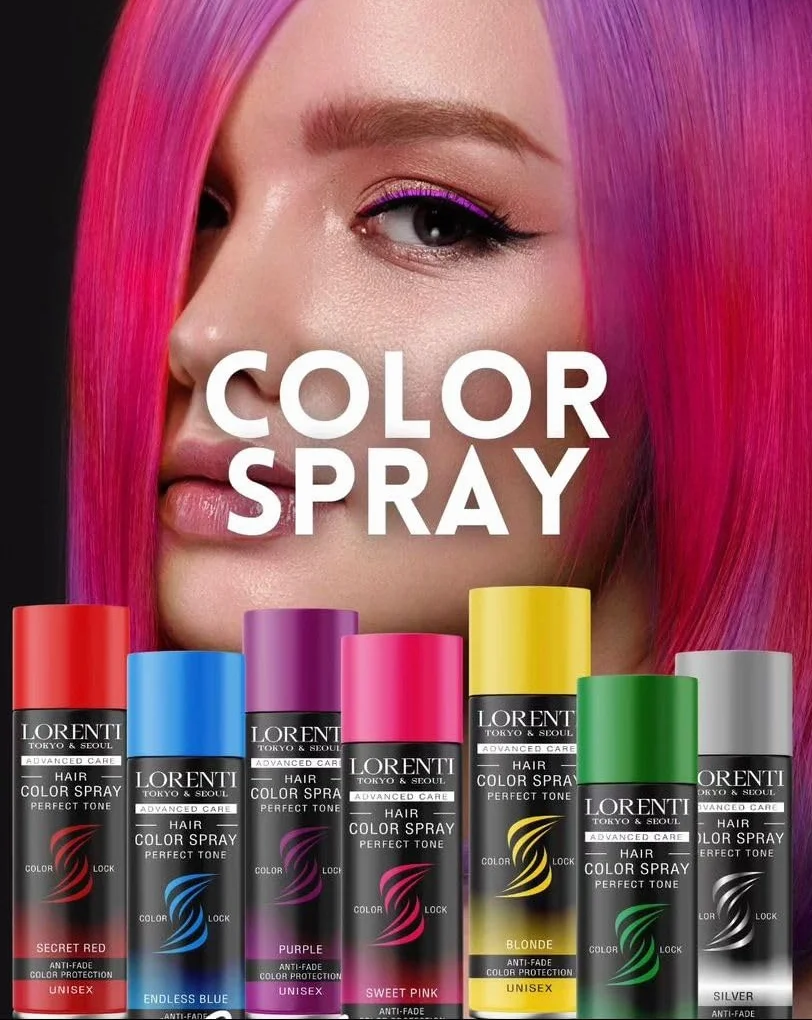 LORENTI TOKYO & SEOUL Color lakier do włosów Stunning Green – 150 ml – farba do włosów do przebierania się i makijażu na karnawał, Halloween i imprezę tematyczną – farba do włosów zmywalna – Color