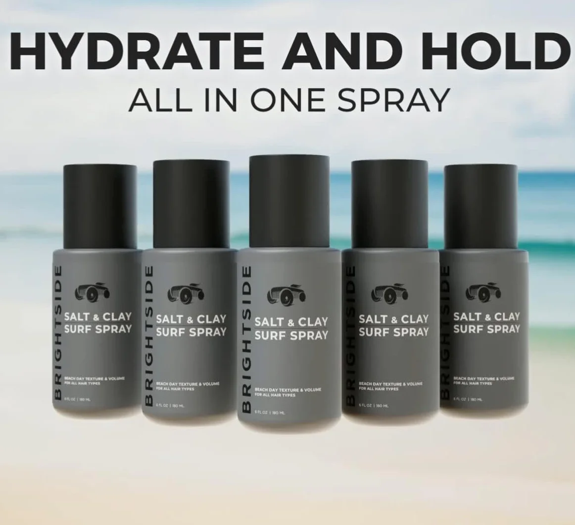 BRIGHTSIDE Salt & Clay Surf spray do teksturowania i objętości, sól i glina krzemionkowa, mieszanka oczaru wirginijskiego i zielonej herbaty, do wszystkich rodzajów włosów, 90 ml
