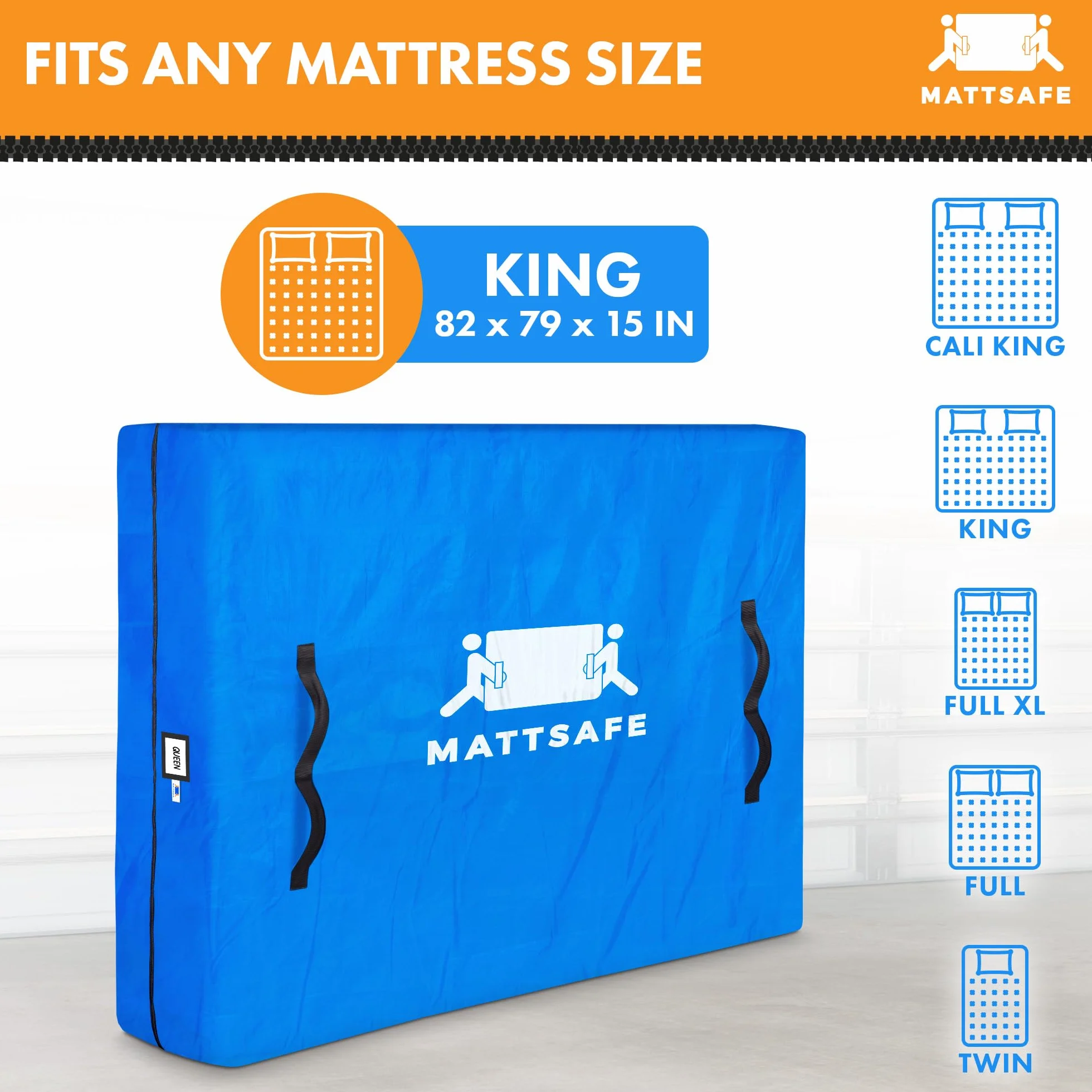 Nordic Elk Torba na materac king-size do przenoszenia i przechowywania, 8 uchwytów, zamek błyskawiczny