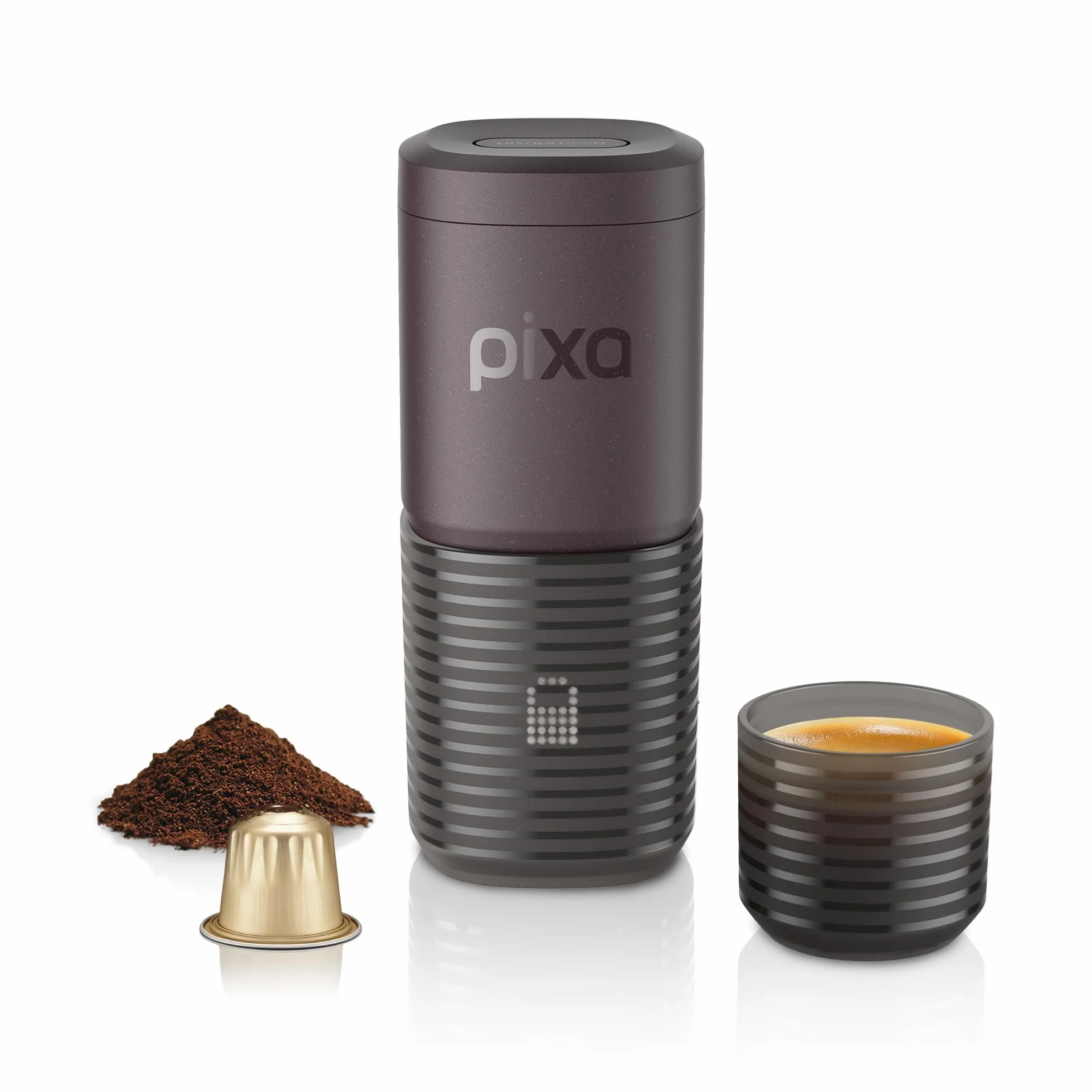 WACACO PIXAPRESSO Przenośny ekspres do kawy 20 bar 4 rodzaje kawy bateria 3x3000 mAh ekran dotykowy ciemny burgund