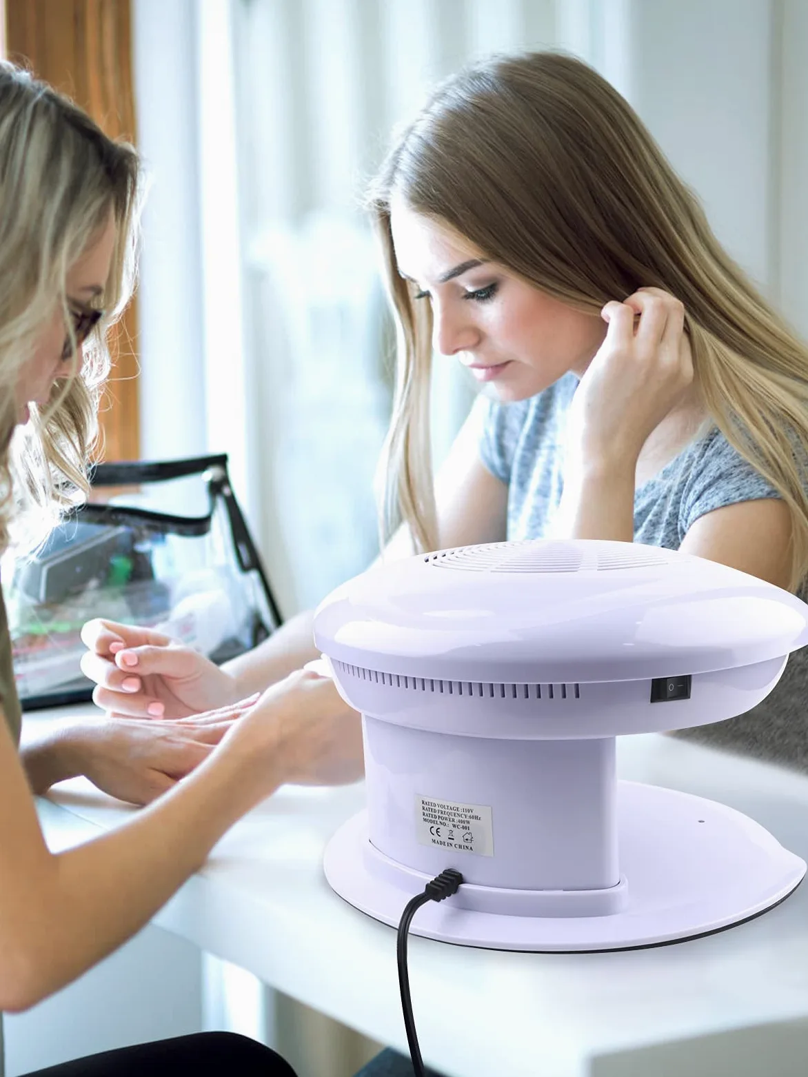 Kalolary lampa do paznokci, 400 W Air Paznokcie suszarka do włosów wentylator do rąk i stóp lakier do paznokci automatyczny czujnik ciepła fajna bryza do użytku w domu i salonie
