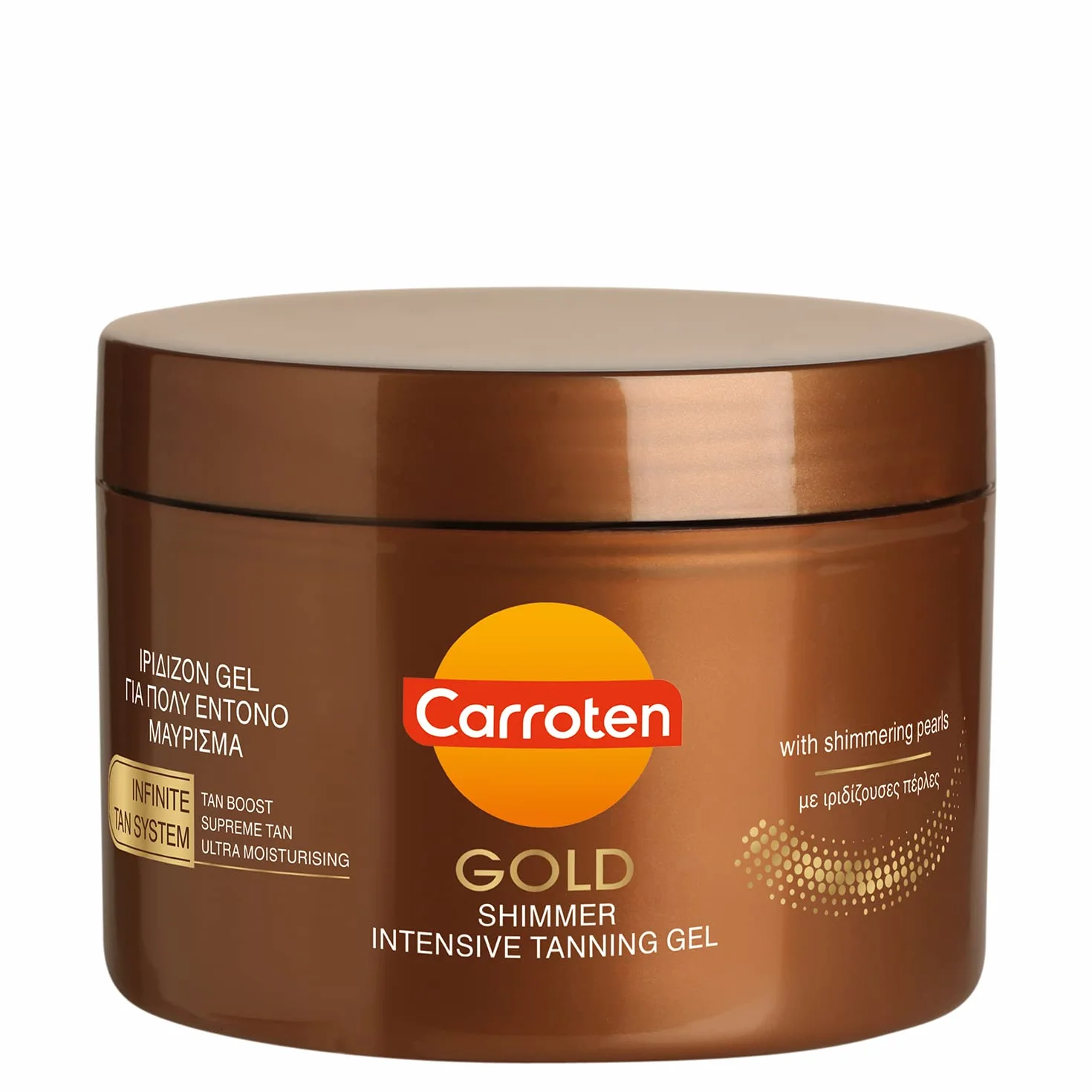 Carroten Gold Shimmer Intensive Tanning Gel 150 ml - Tan Express Accelerator for Shine Brown - Sunbed Tanning Accelerator - Sunscreen without SPF Summer