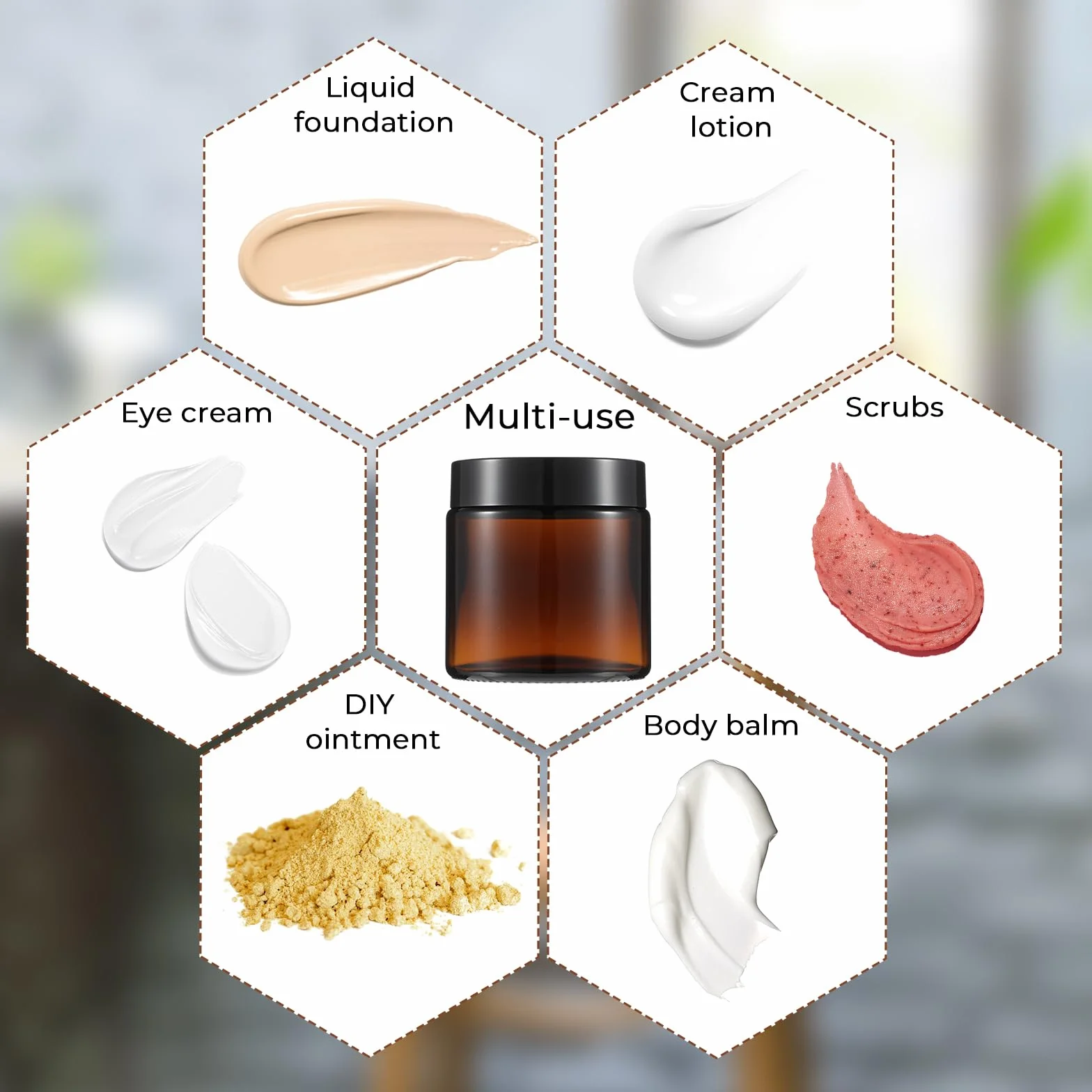Słoiki ze szkła bursztynowego 100 ml 2 sztuki z wkładkami i czarnymi pokrywkami