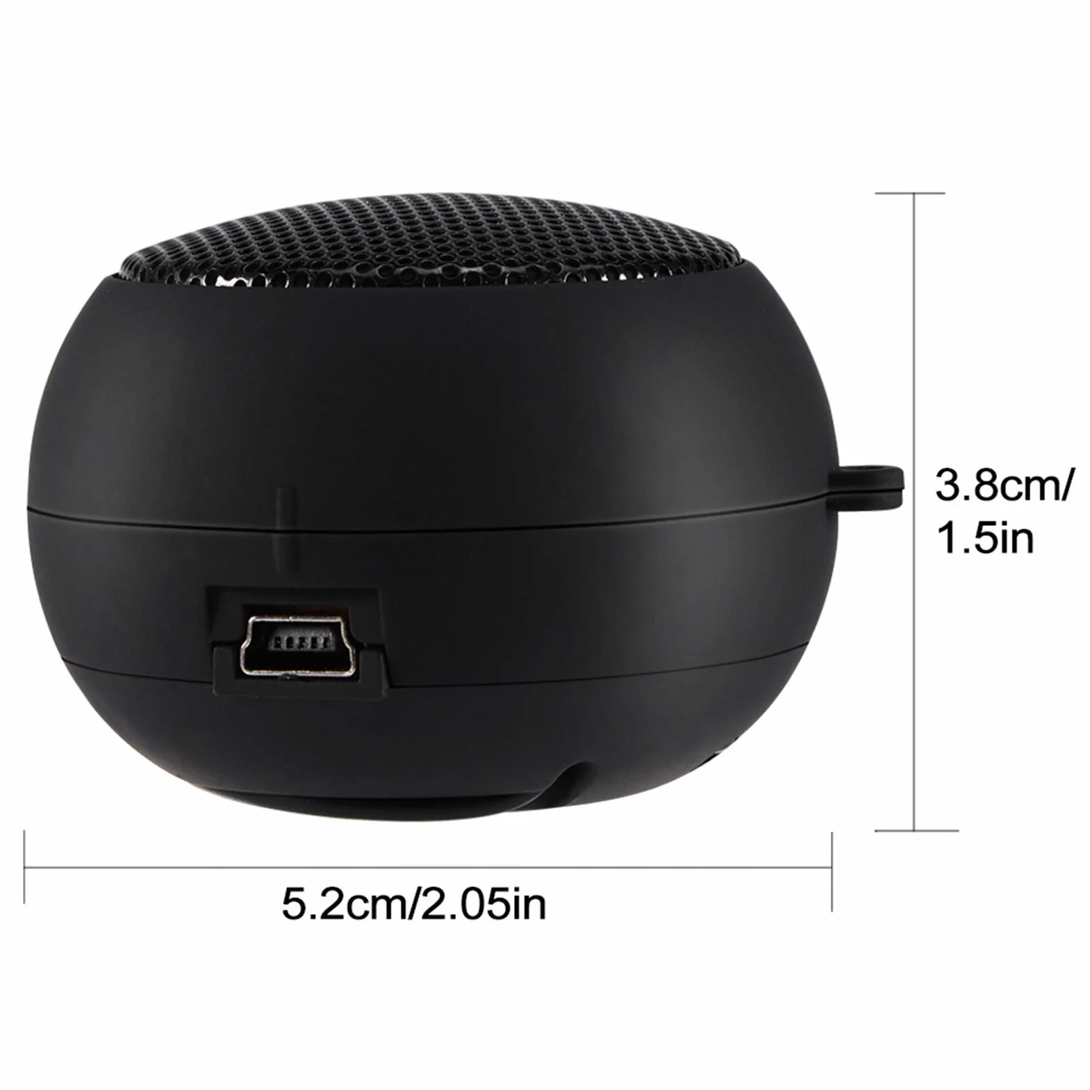 ciciglow Przenośny głośnik, 3,5 mm mini głośnik podróżny głośny głośnik wbudowana bateria do telefonu komórkowego MP3 PC (czarny)