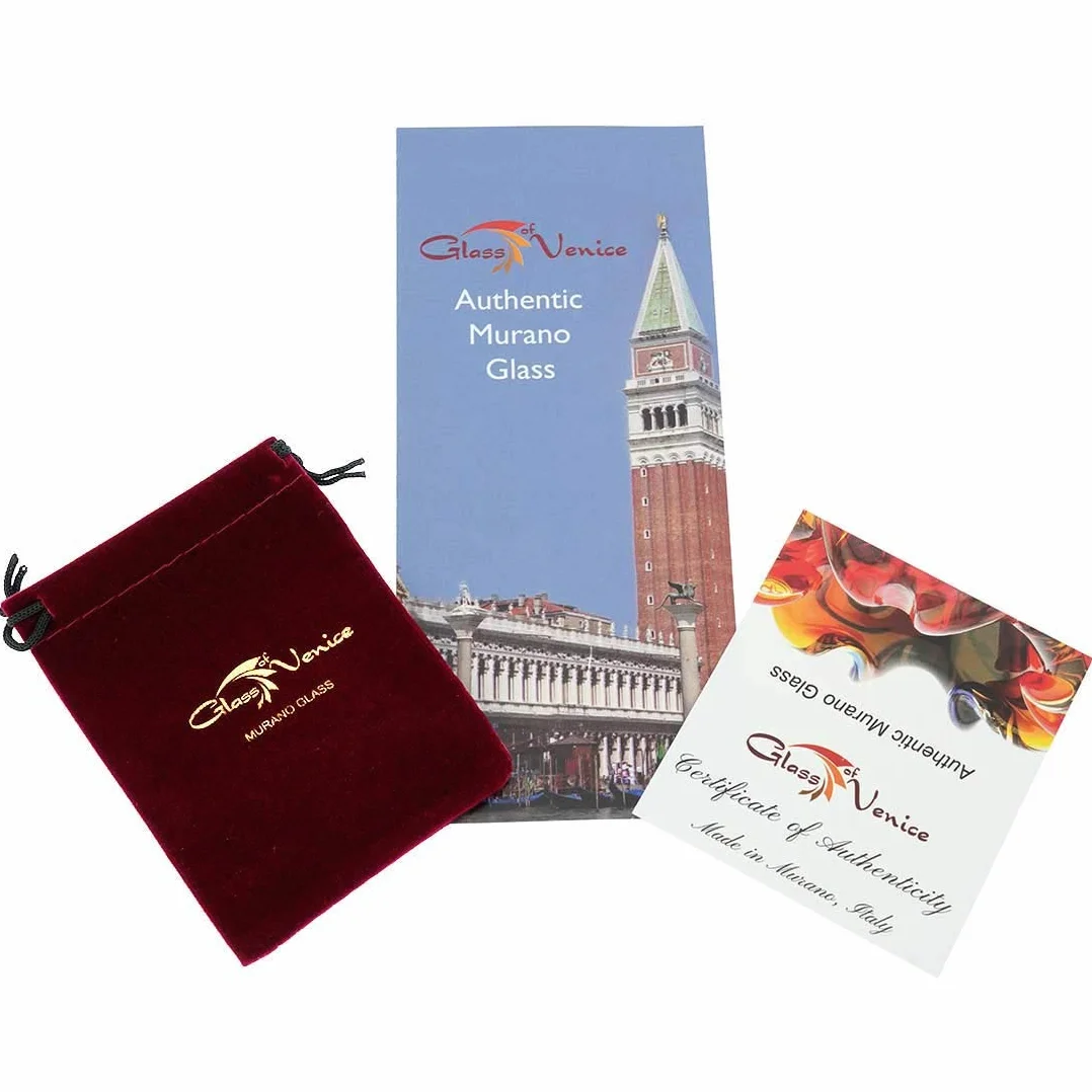 GlassOfVenice Murano szklany czerwony kwiat pierścień regulowany