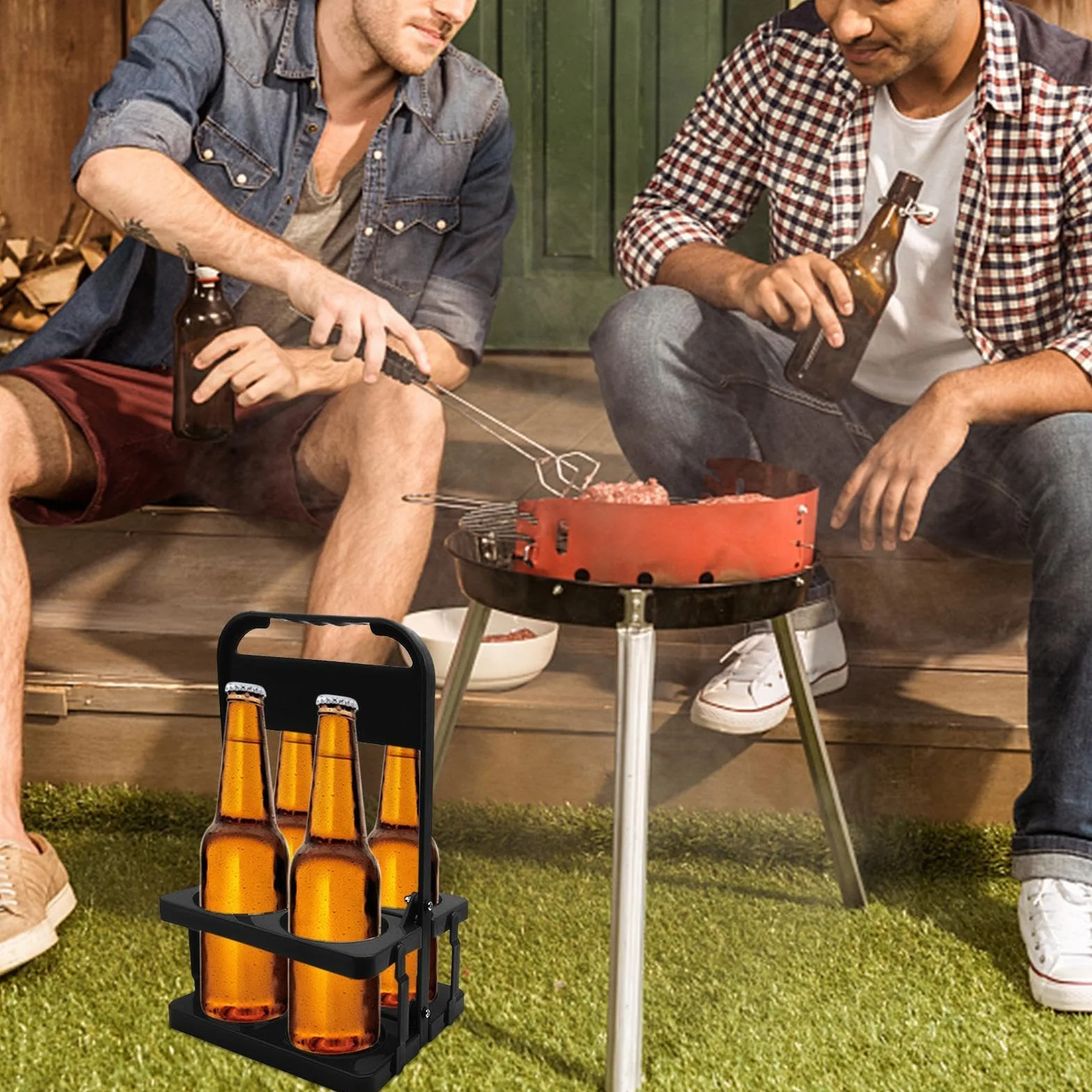 Foldable Wine Holder Rack Bottle Carrier 12.6x7.48x7.09 inches Beer Basket Cup for Gym Outdoor