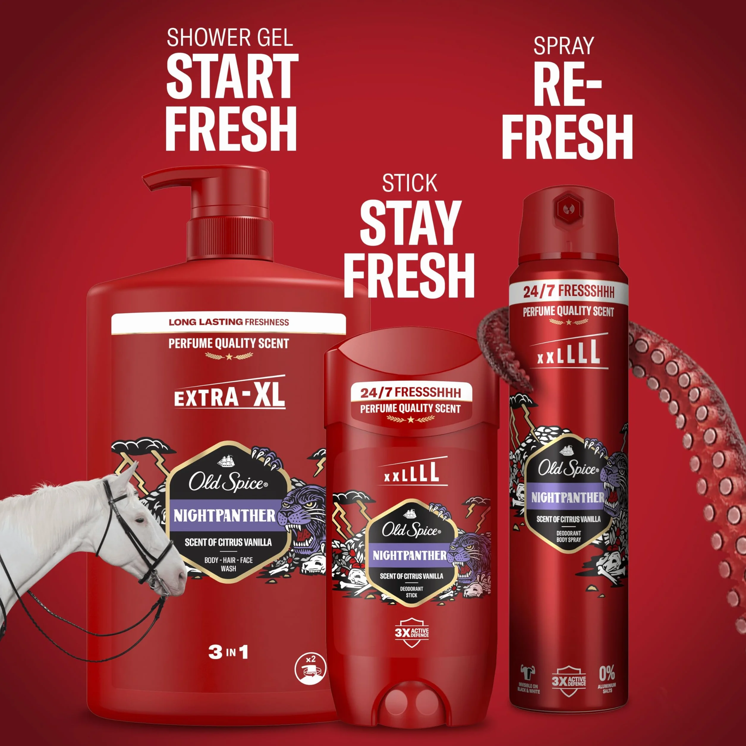 Old Spice Night Panther Żel pod prysznic i szampon dla mężczyzn 1000ml, uniwersalna formuła 3 w 1 do mycia ciała, włosów i twarzy, długotrwała świeżość, głębokie oczyszczanie