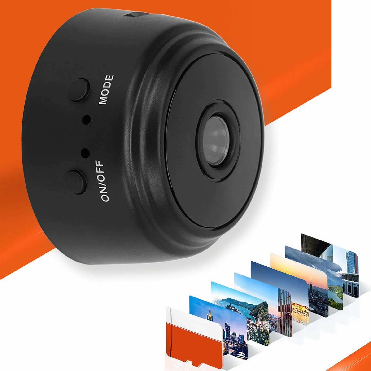 TOPINCN Bezprzewodowa kamera HD, mini bezprzewodowa kamera WiFi z magnetyczną tylną obudową do biura (czarna)