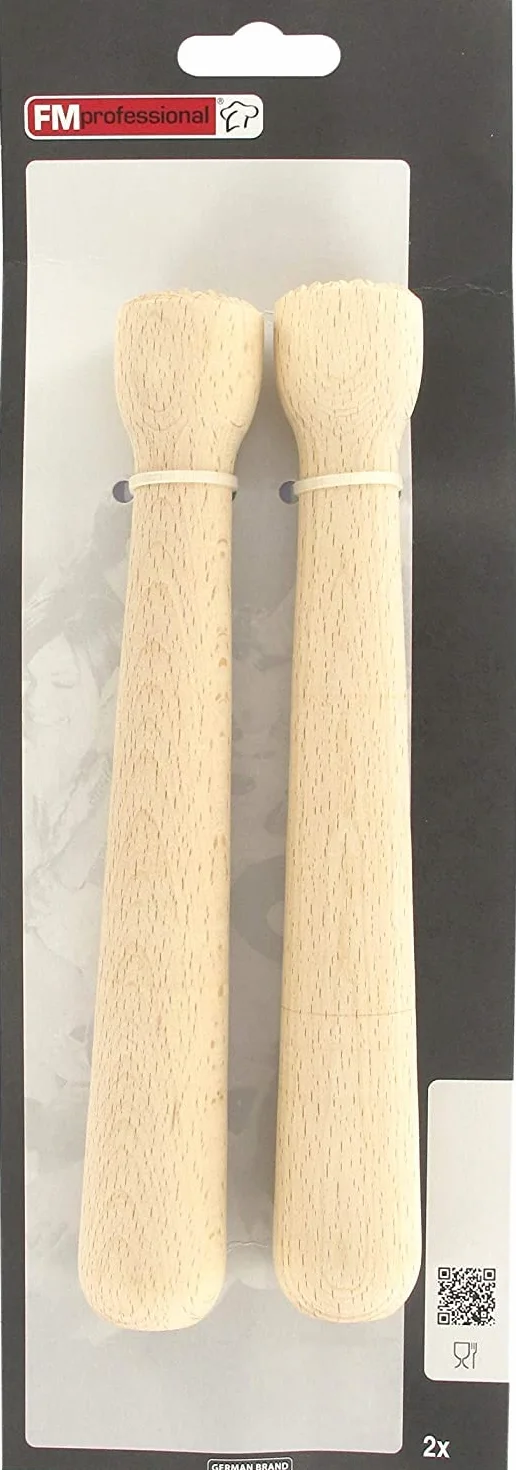 Tłuczki barmańskie drewniane brązowe 22 cm 2 sztuki