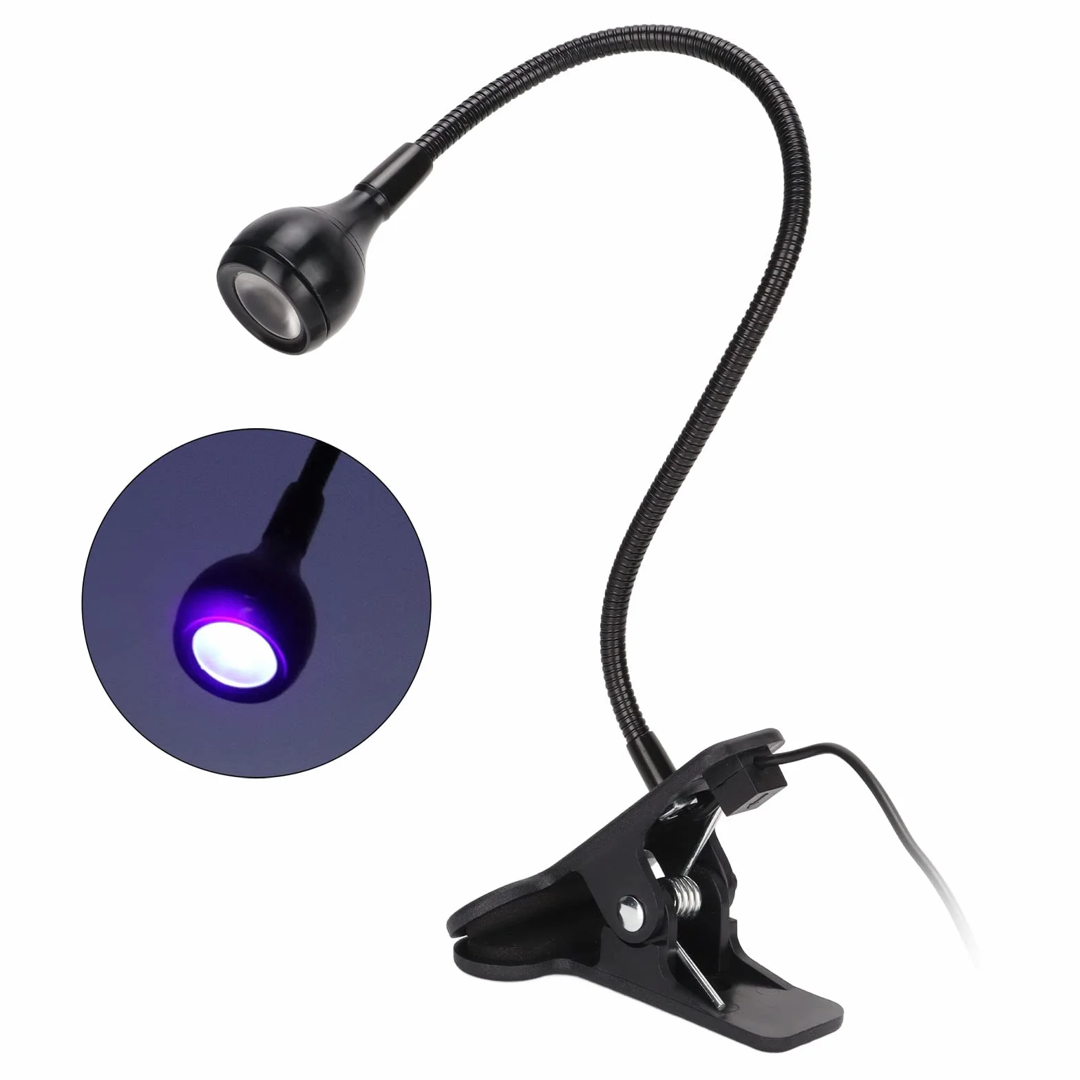 Lampa UV do Utwardzania Kleju, 395nm UV LED Black Light Oprawy z Gęsią Szyją, USB 3W LED Koralik Lampowy Ultrafioletowe Fioletowe światło, Lampa UV do Kleju do Naprawy Telefonu, żel UV do Paznokci
