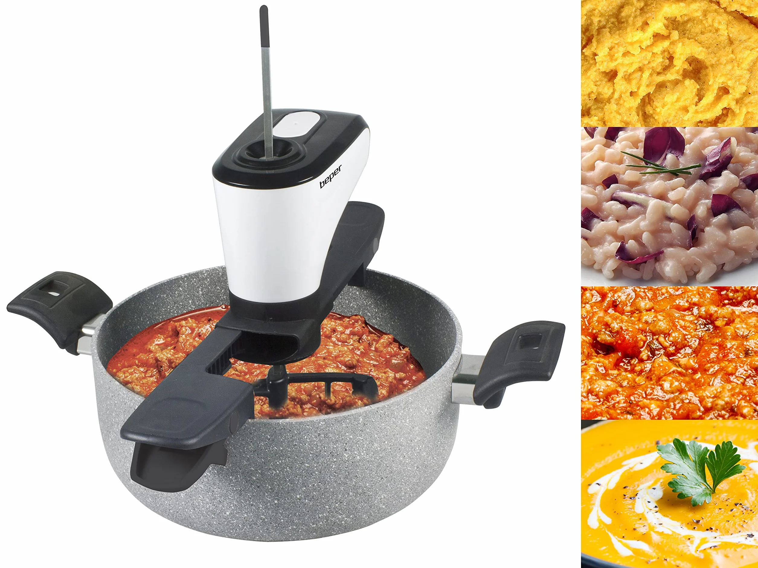 Beper BP.961 Automatyczny Mieszacz Kuchenny, Metal/Tworzywo Sztuczne, Czarny/Biały