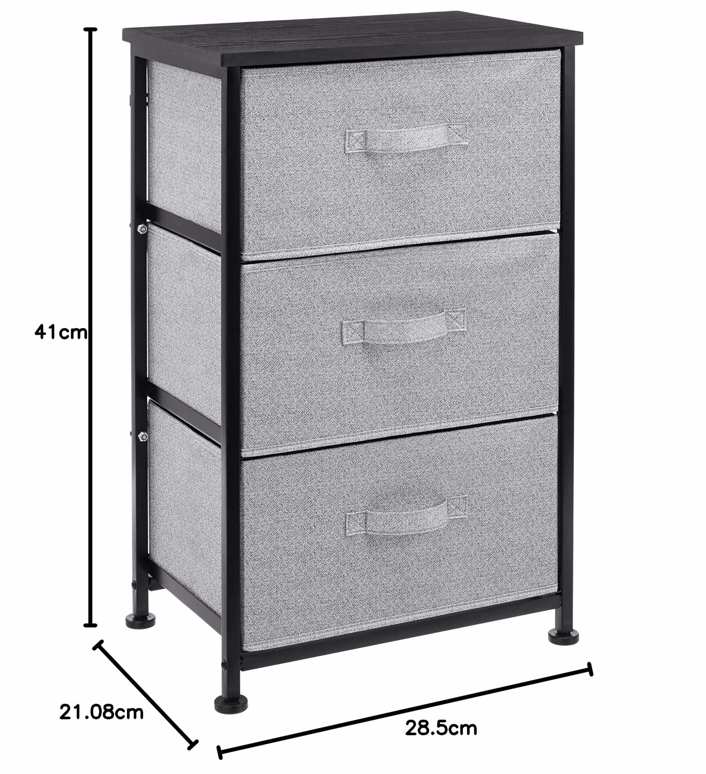 Amazon Basics Organizer z 3-szufladami z tkaniny, do szafy, czarny