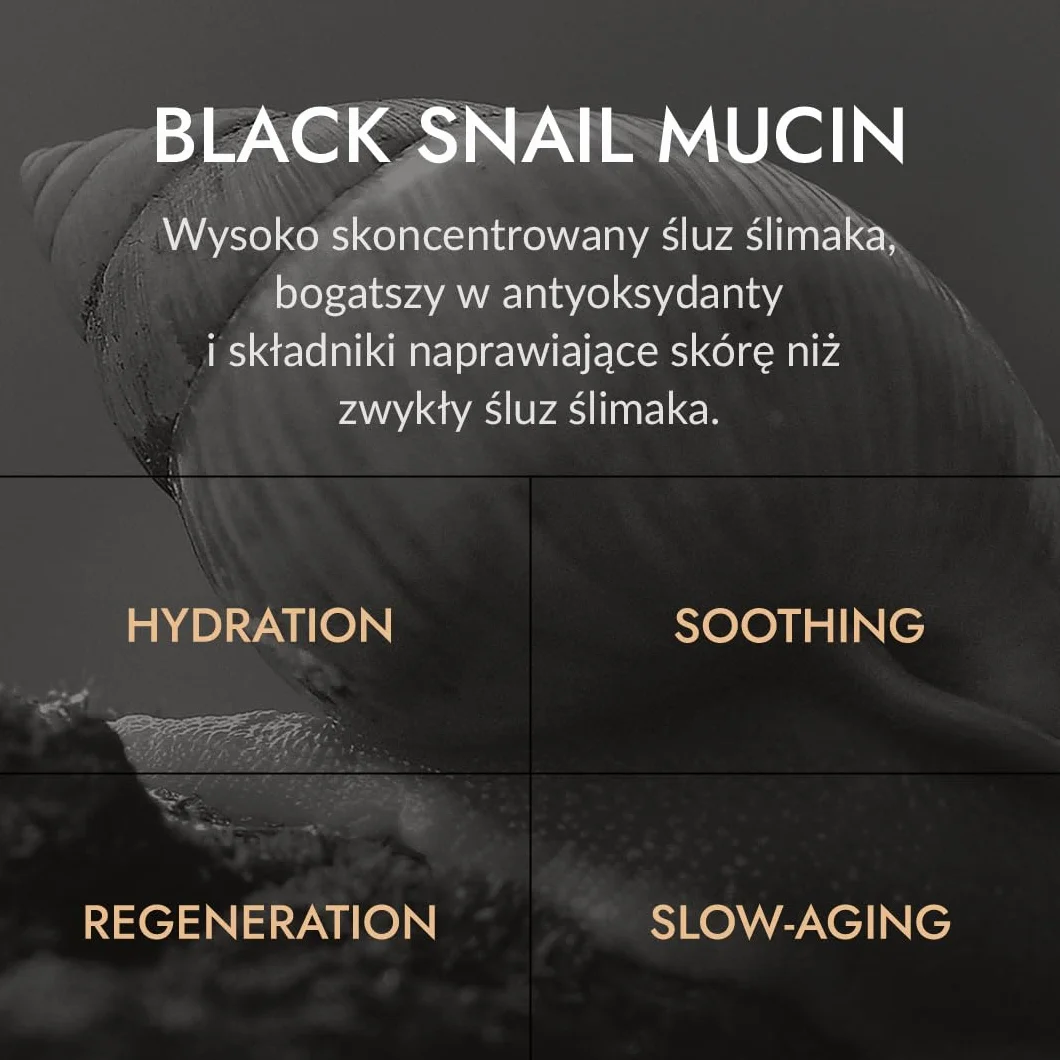 [Mizon] Krem z Mucyną Śluzu Czarnego Ślimaka (75 ml) Krem premium; Terapia przeciwstarzeniowa; Koreańska kosmetyka z ekstraktami roślinnymi i muzyną ślimaka (All in One Black Snail Cream)