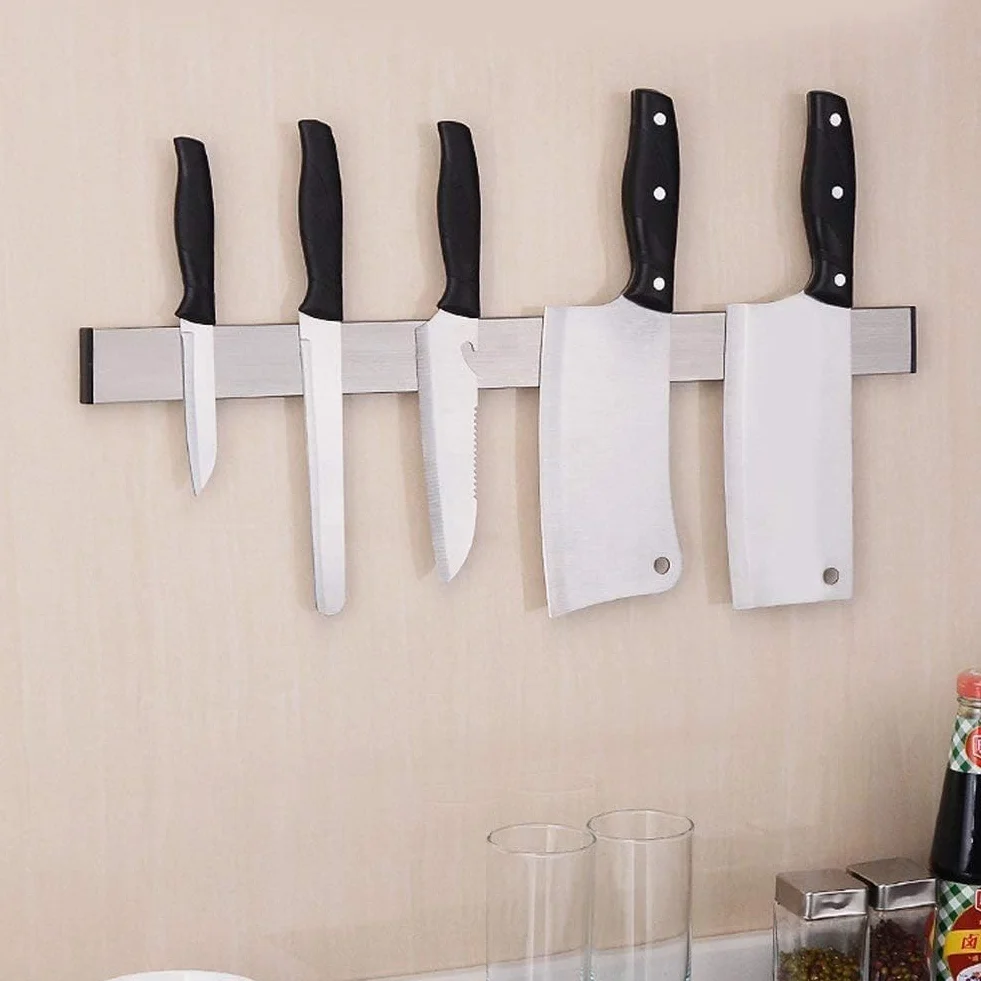 Magnetyczny pasek noża ze stali nierdzewnej - uniwersalny, mocny 13-calowy magnetyczny pasek noża, używany jako uchwyt na nóż, stojak na noże, pasek na noże, uchwyt na gadżety kuchenne, uchwyt na narzędzia, organizator dostaw dzieł sztuki i H