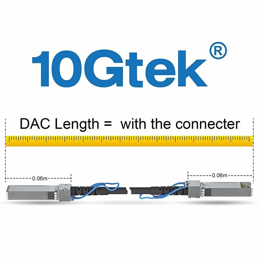 Kabel SFP+ DAC Twinax 2-Metrowy (6,5 Stóp), 10G Direct Attach Copper Patch dla Cisco, Ubiquiti UniFi, TP-Link, Netgear, D-Link, Zyxel, Mikrotik i Innych