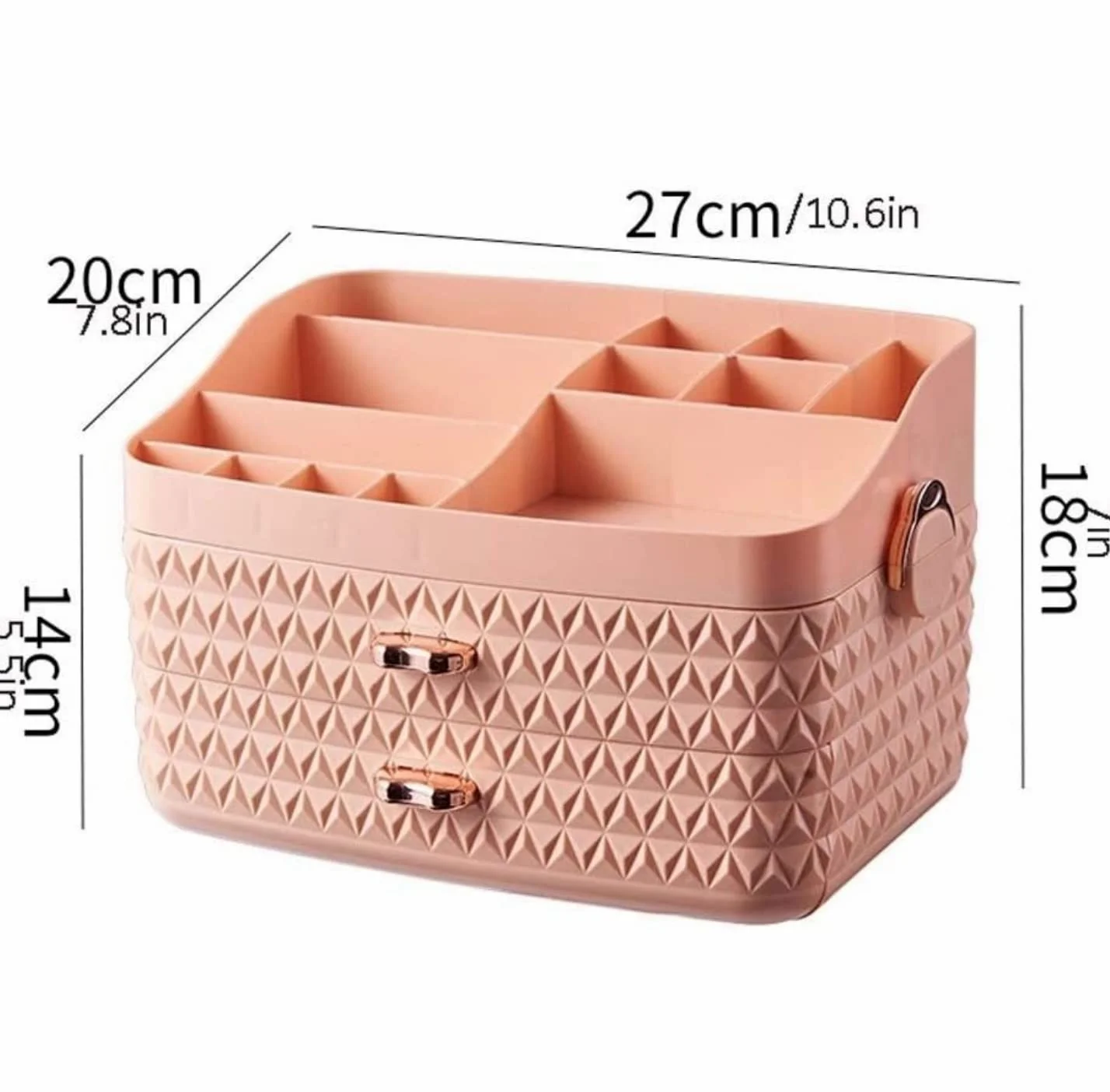 Organizer Kosmetyki Plastikowy Organizer Na Kosmetyki Do Makijażu Biżuteria Akcesoria Do Włosów Licznik Komoda Z Szufladą Organizer Makijażu Sypialni(Pink)
