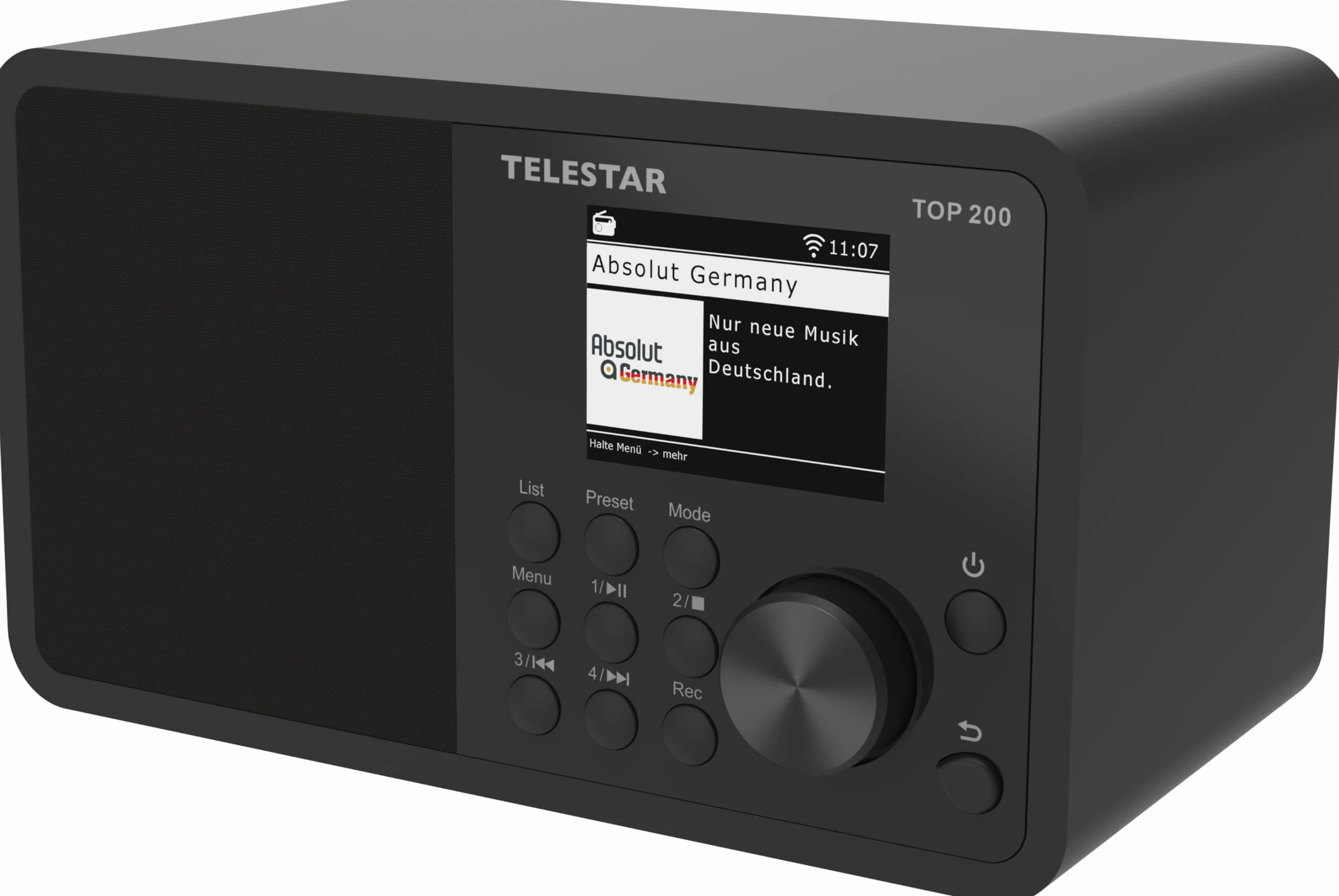 TELESTAR TOP 200 – DAB+/radio internetowe (mono, 10 W, funkcja nadawania/odbioru Bluetooth, nagrywanie USB, system alarmowy, sterowanie aplikacją) – czarne