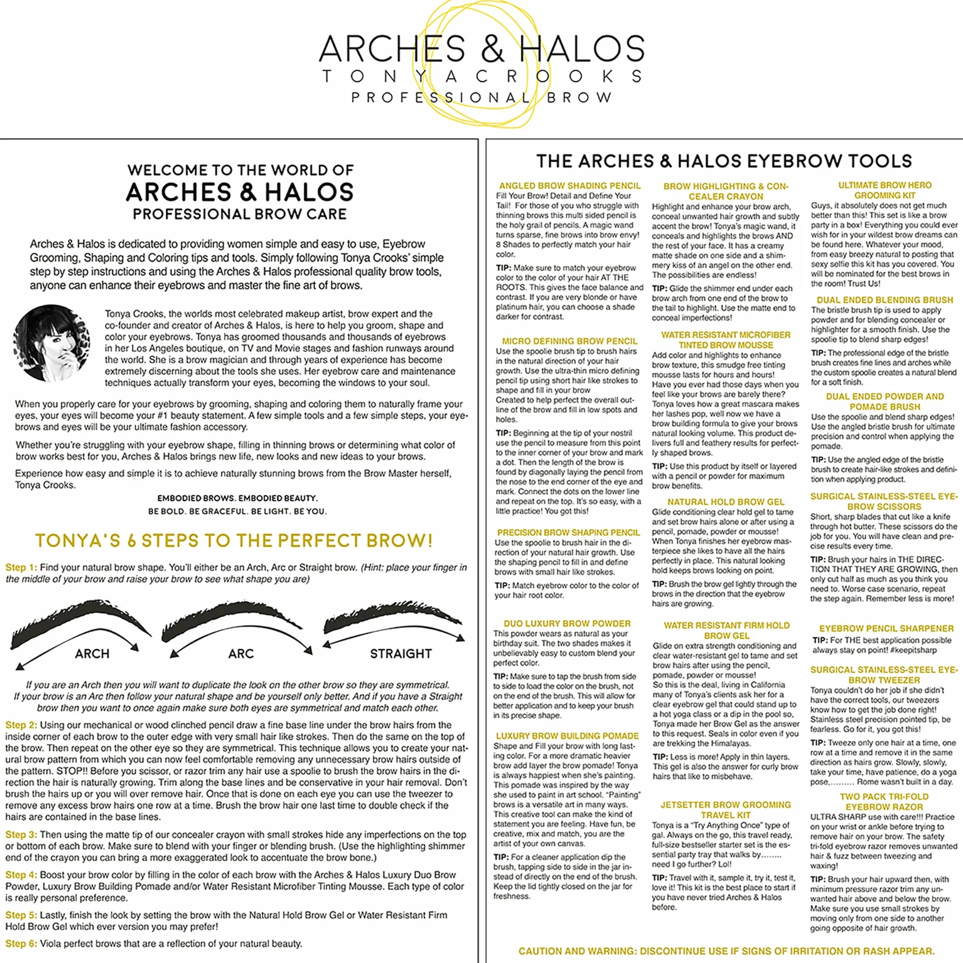 Arches & Halos Pędzel do pudru i pomady z podwójną końcówką - narzędzia do mieszania i kształtowania do rzeźbionych brwi - podwójny aplikator do żelowych i kremowych produktów do brwi - profesjonalna