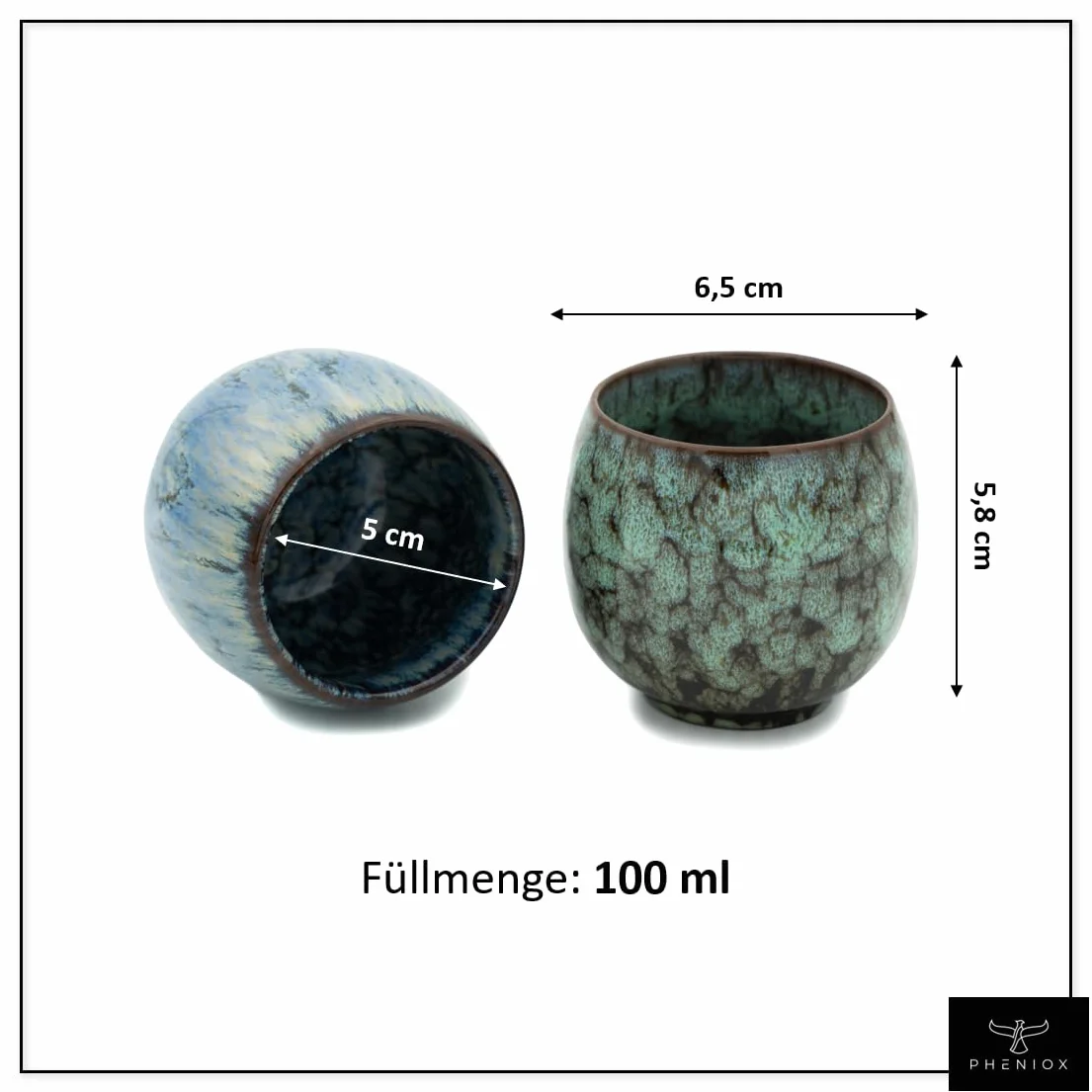 Zestaw filiżanek do espresso Tibet Mini 100 ml kamionka 5-częściowy