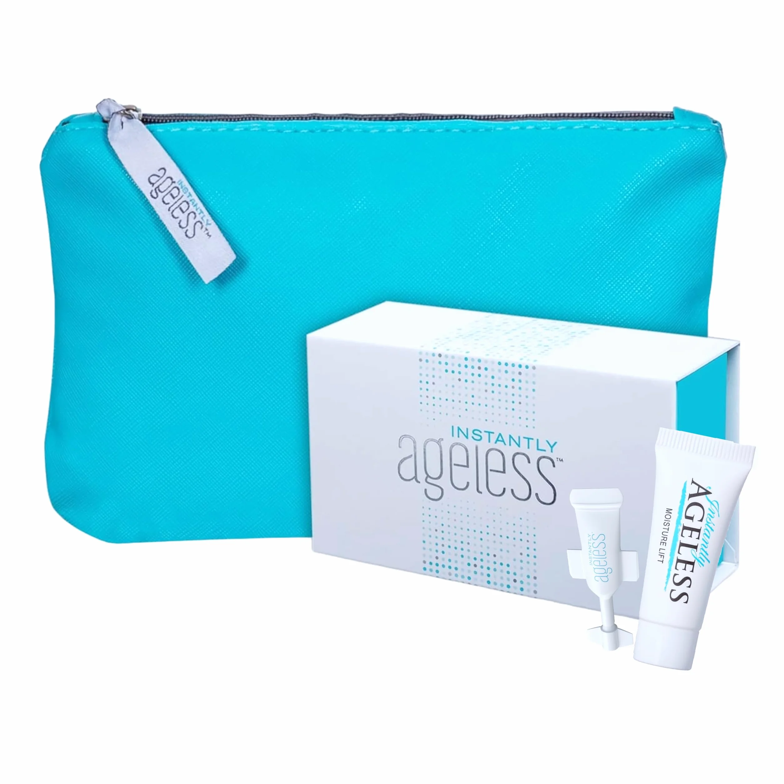 Jeunesse Direct Ageless 25 butelek z bezpłatną kosmetyczką do makijażu, zestaw 25 butelek Direct Ageless z bezpłatną torbą do makijażu Full Size Quest