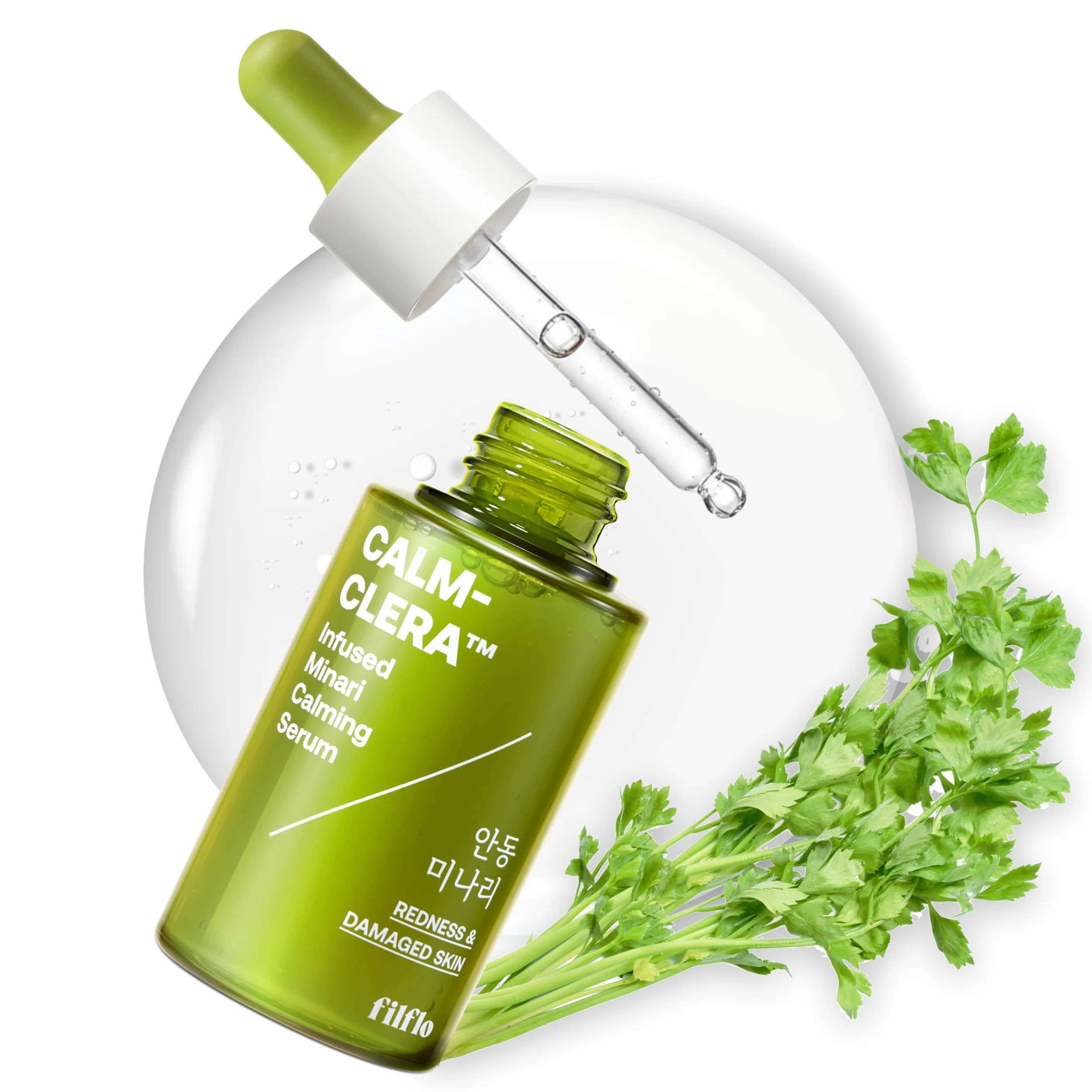 Kojące serum Minari z naparem Clera | Pielęgnacja wrażliwej skóry | Zaczerwieniona i zniszczona skóra | Witamina C | Kojące serum | K Beauty
