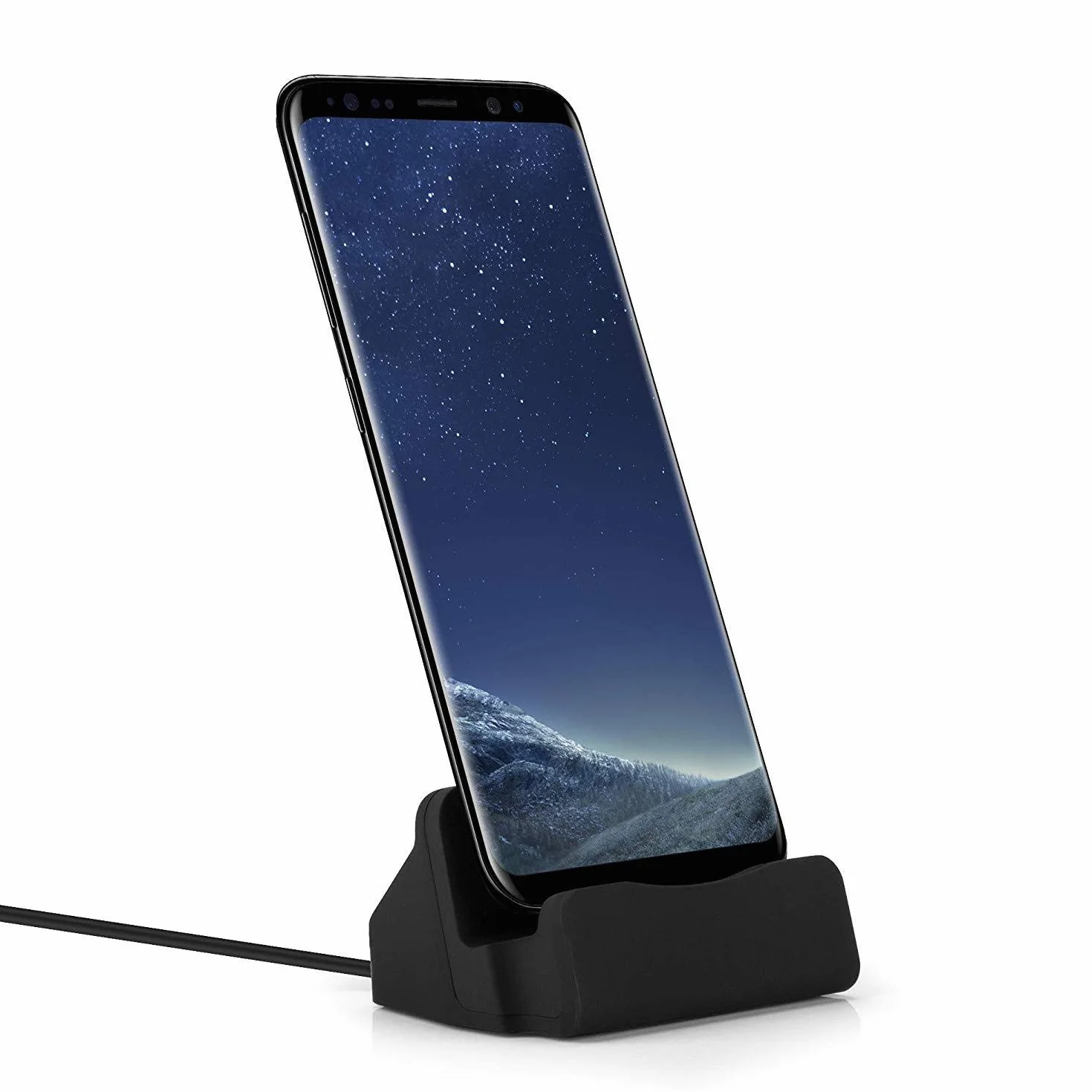 Stacja dokująca typu C ładowarka kompatybilna z iPhone 15 Plus Pro Max Samsung Galaxy Z Flip 5 Z Fold 5 S23 Ultra S22 S21 S20 10 Huawei Mate Xiaomi i innymi urządzeniami USB-C w kolorze czarnym