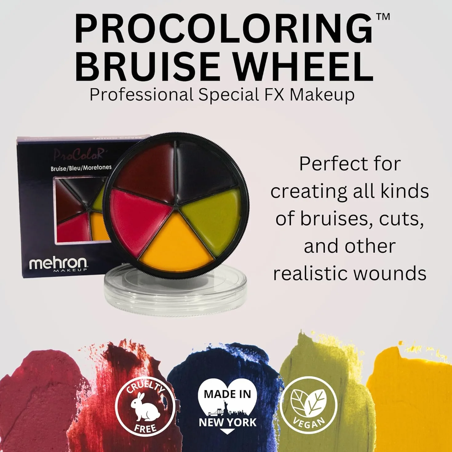 Mehron Makeup 5 Color Bruise Wheel for Special Effects| Movies| Halloween