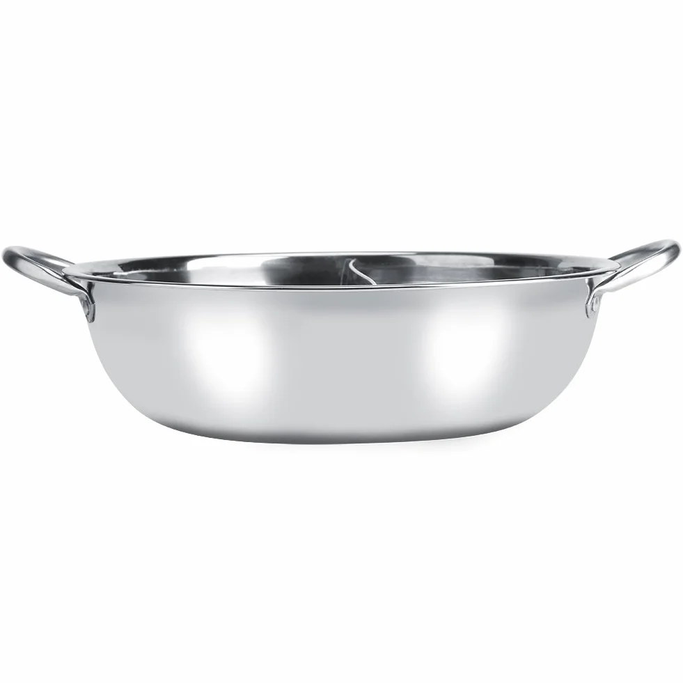 Garnek ze stali nierdzewnej do Shabu-Shabu 30cm, głęboki, dla 4-5 osób, do kuchenki indukcyjnej i gazowej