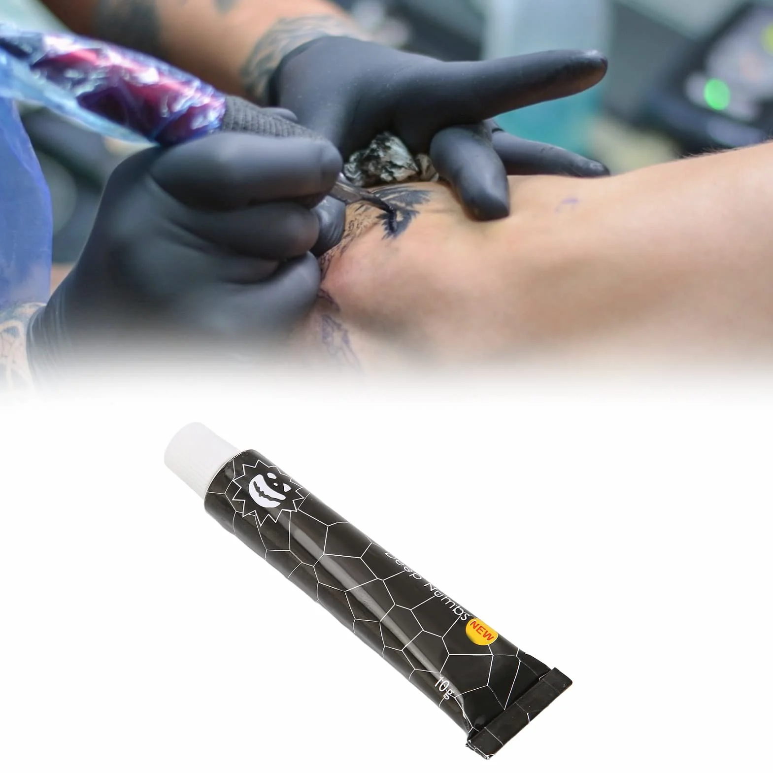 Krem znieczulający do tatuażu, przed tatuażem, depilacją laserową, piercingiem, tubka 10 g