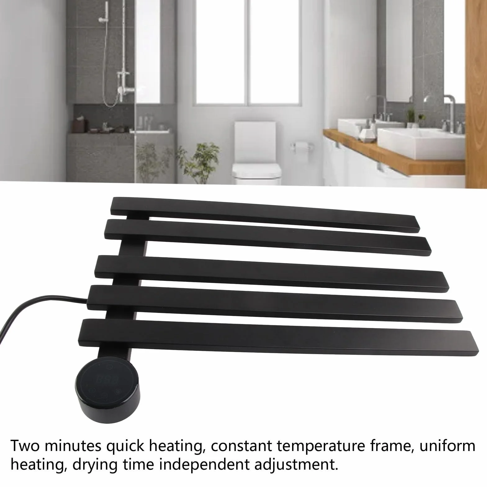 Podgrzewana Półka Ręcznika 5 Bar Smart Stałka Temperatura 230 V Ochrona Przed Przegrzaniem
