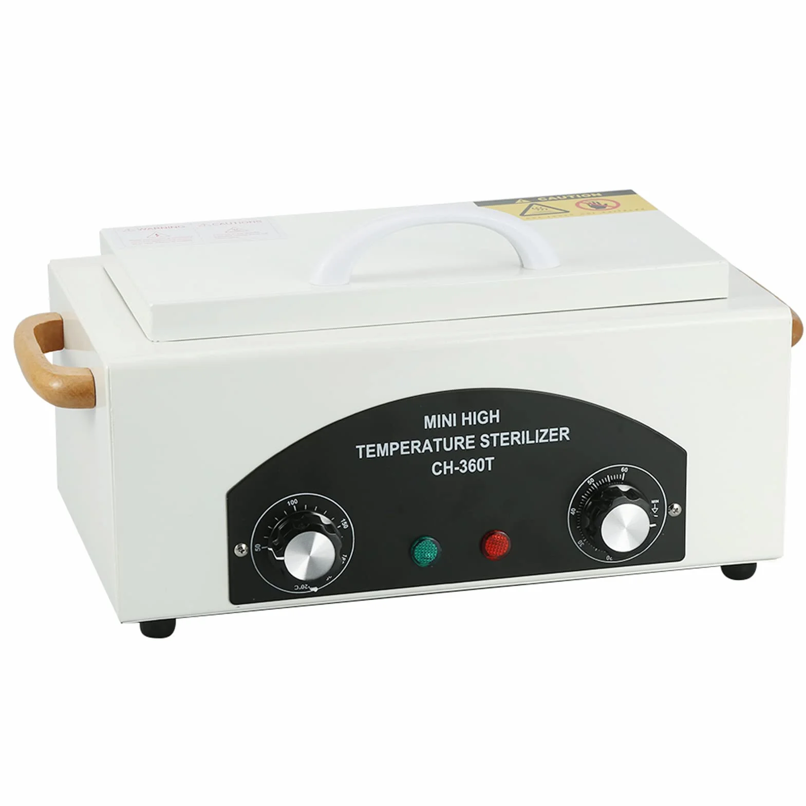 Sterylizator do paznokci, sterylizator do paznokci w temperaturze 200°C, sterylizator w wysokiej temperaturze, 300 W, małe sterylizatory z timerem i regulatorem temperatury, wskaźnik świetlny do