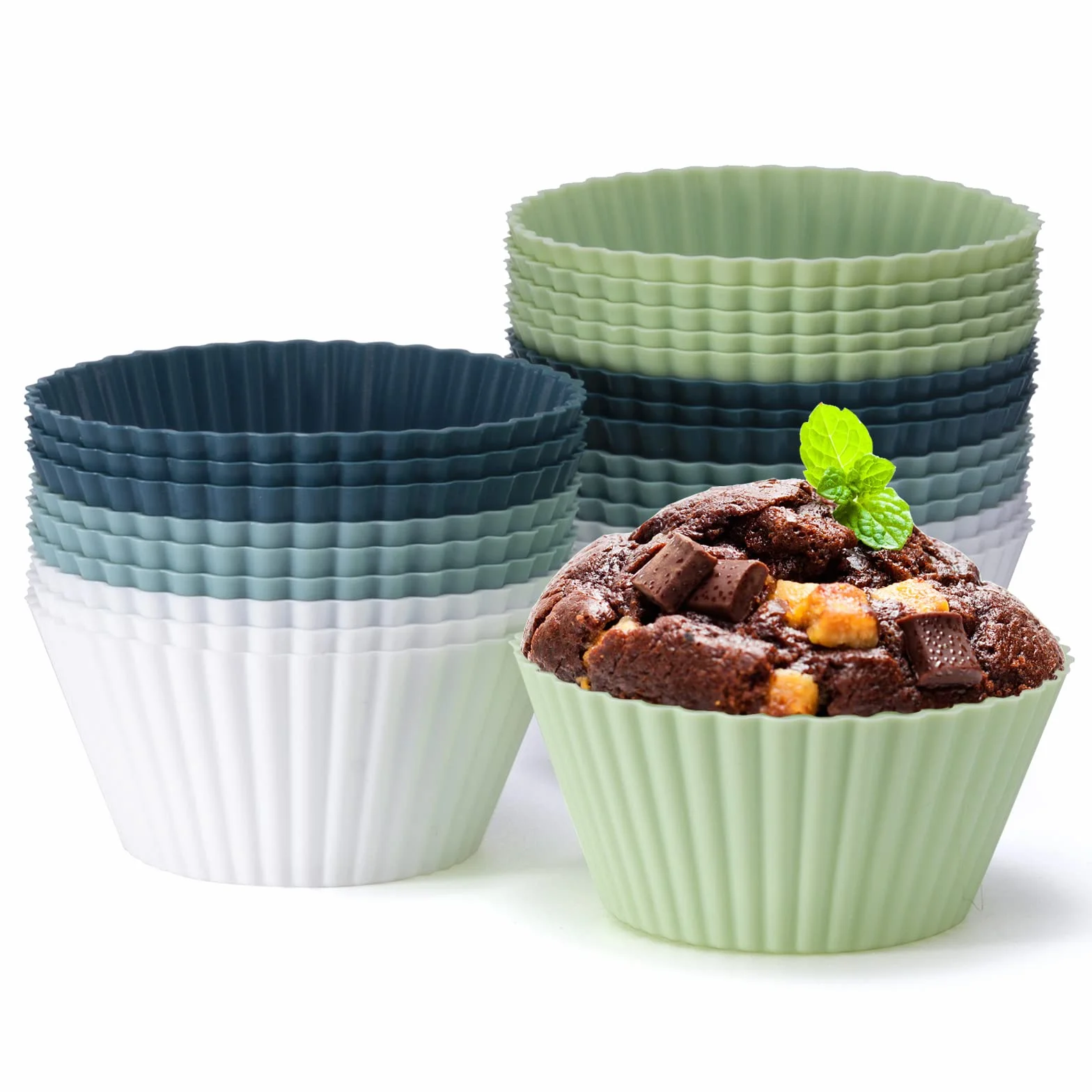 Silikonowe formy do muffinek 24 opakowania bez BPA wielokrotnego użytku