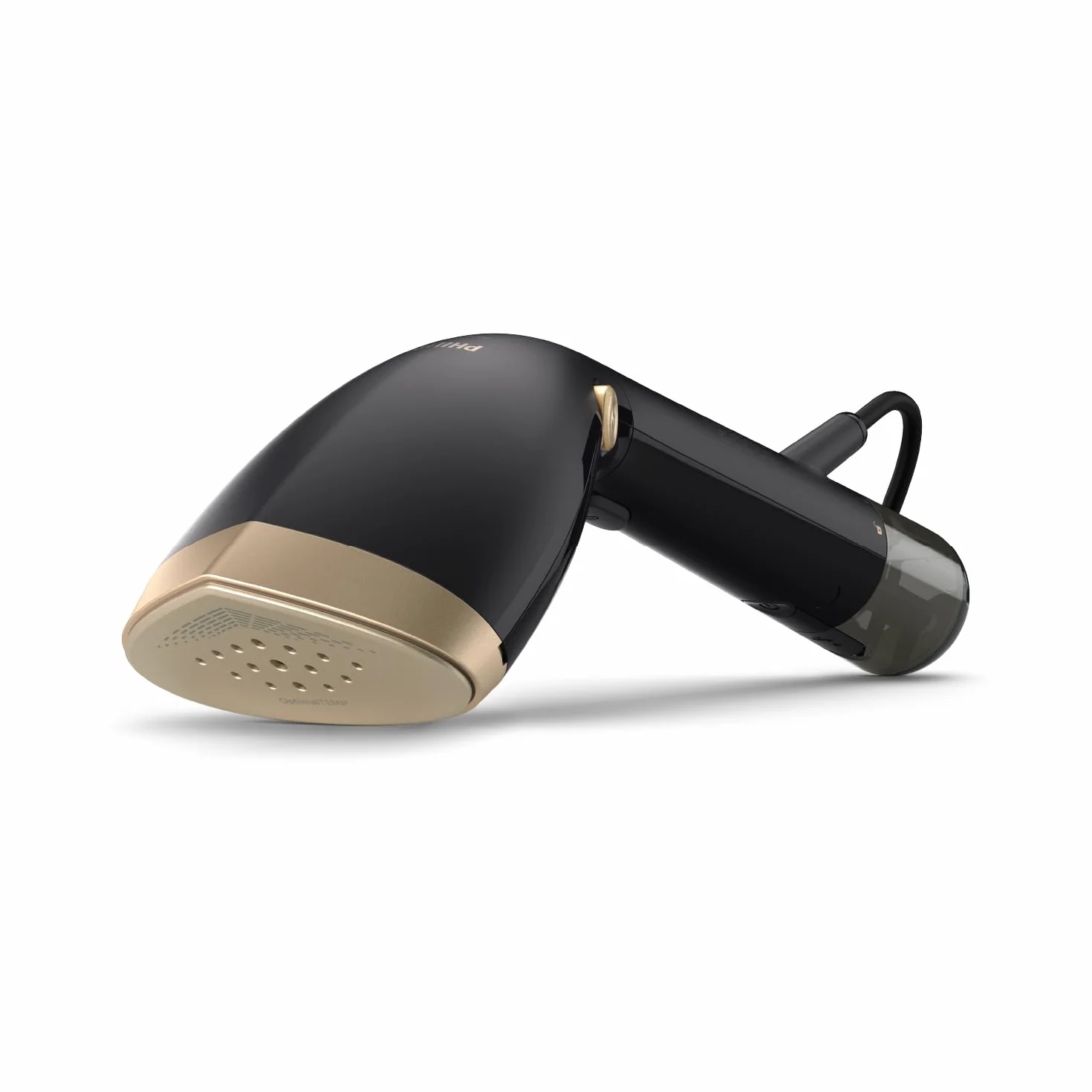 Philips Parownica Ręczna z Serii 7000 - Moc 1500 W, 28 g/min Ciągłej Pary, Optymalna Temp, Metalowa Stopa, Odłączany Zbiornik 100 ml+200 ml. Rękawica/mata StyleMat, Kolor czarny (STH7060/80)