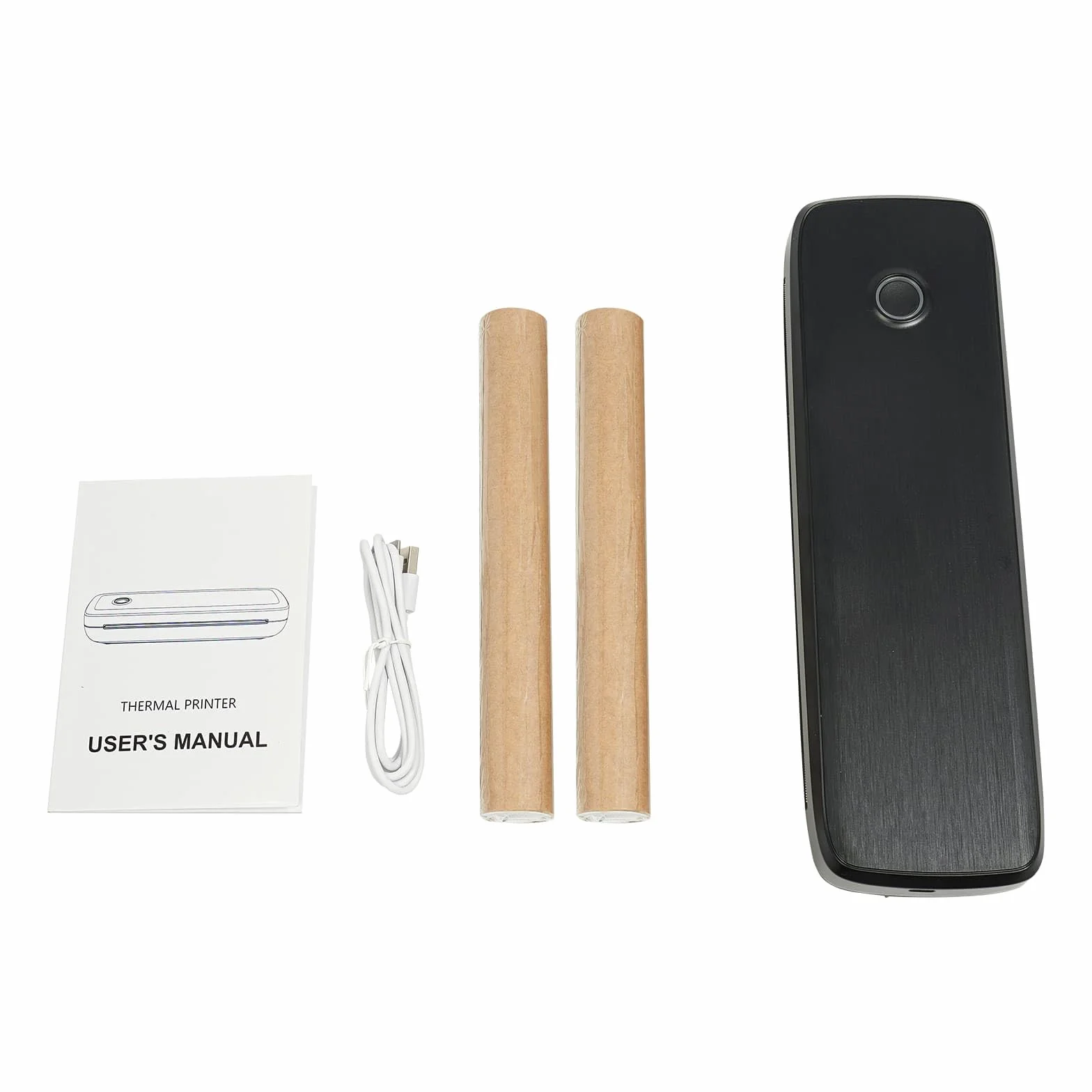 Przenośna mini drukarka termiczna, drukarka bez tuszu Bluetooth, kompatybilna z systemami Android i iOS, idealna do dokumentów, notatek, etykiet (czarna)
