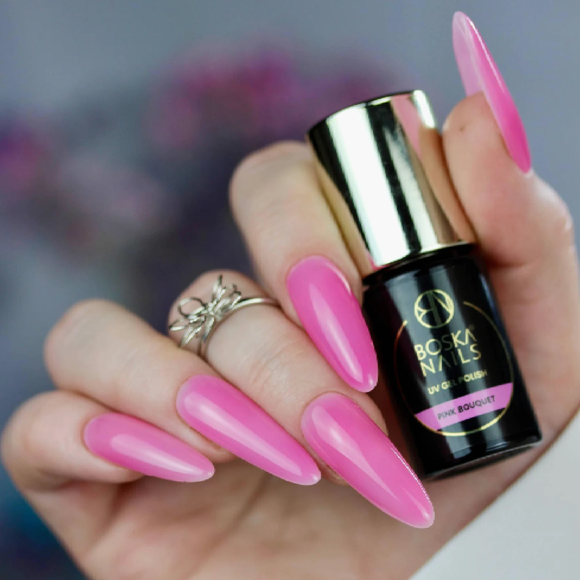 Boska Nails Kolekcja Natural Look hybrydowe lakiery do paznokci, zestaw 6 sztuk, półprzezroczyste w kolorze różowym i beżowym, do UV i LED, po 6 ml