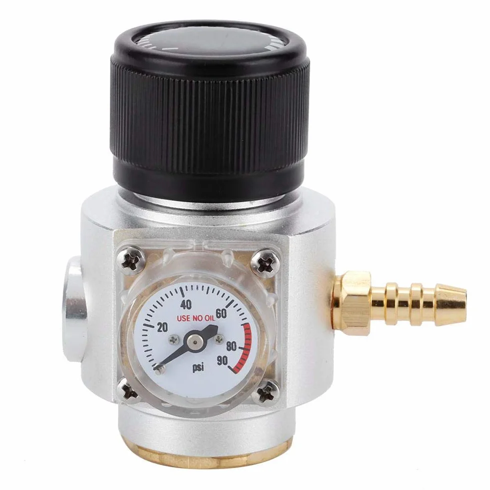 Regulator gazu CO2 Mini T21 4 wskaźnik ciśnienia 0-90 PSI