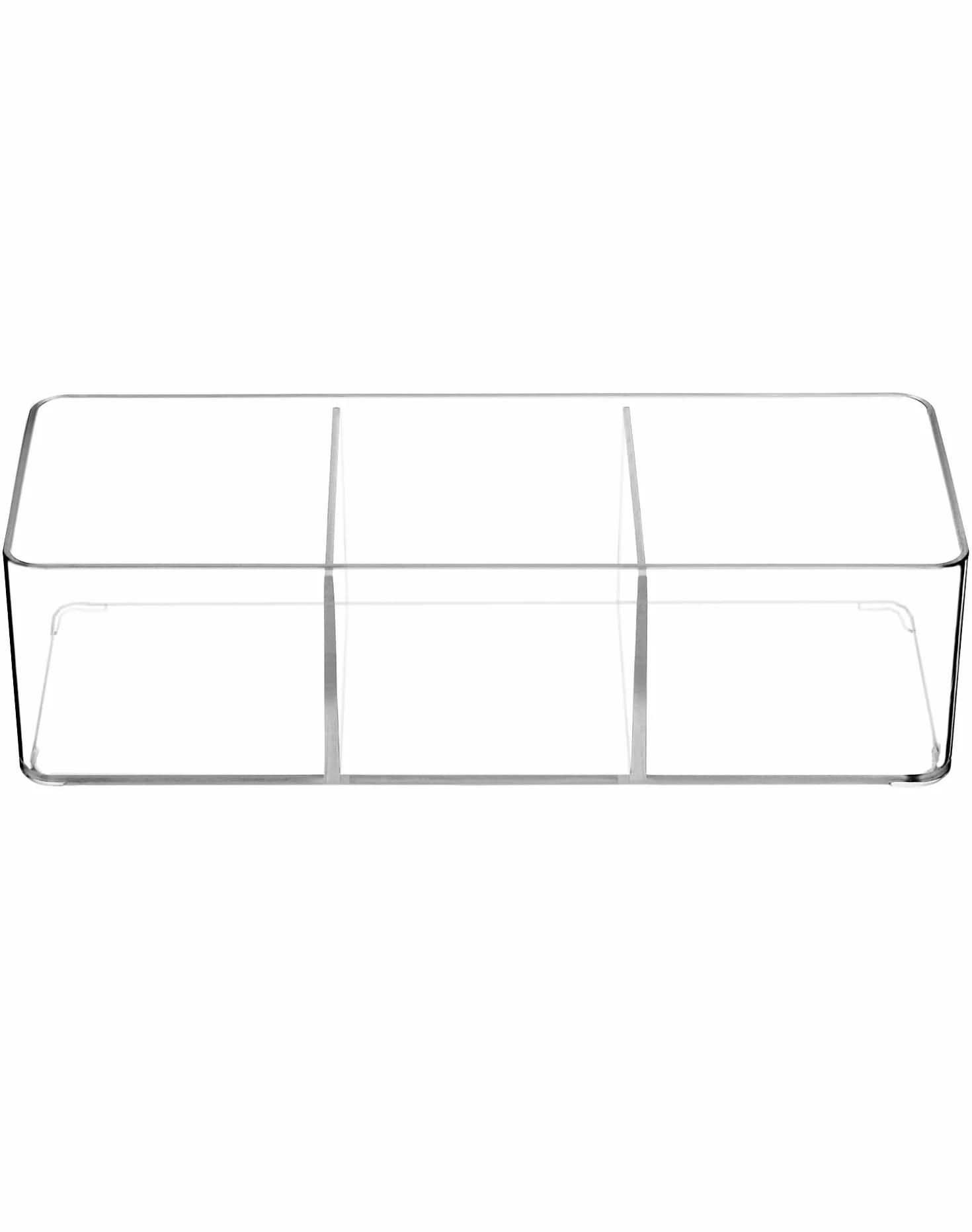 QWORK® 2 szt. Akrylowe pudełko do przechowywania torebek na herbatę Organizer 3 przegródki
