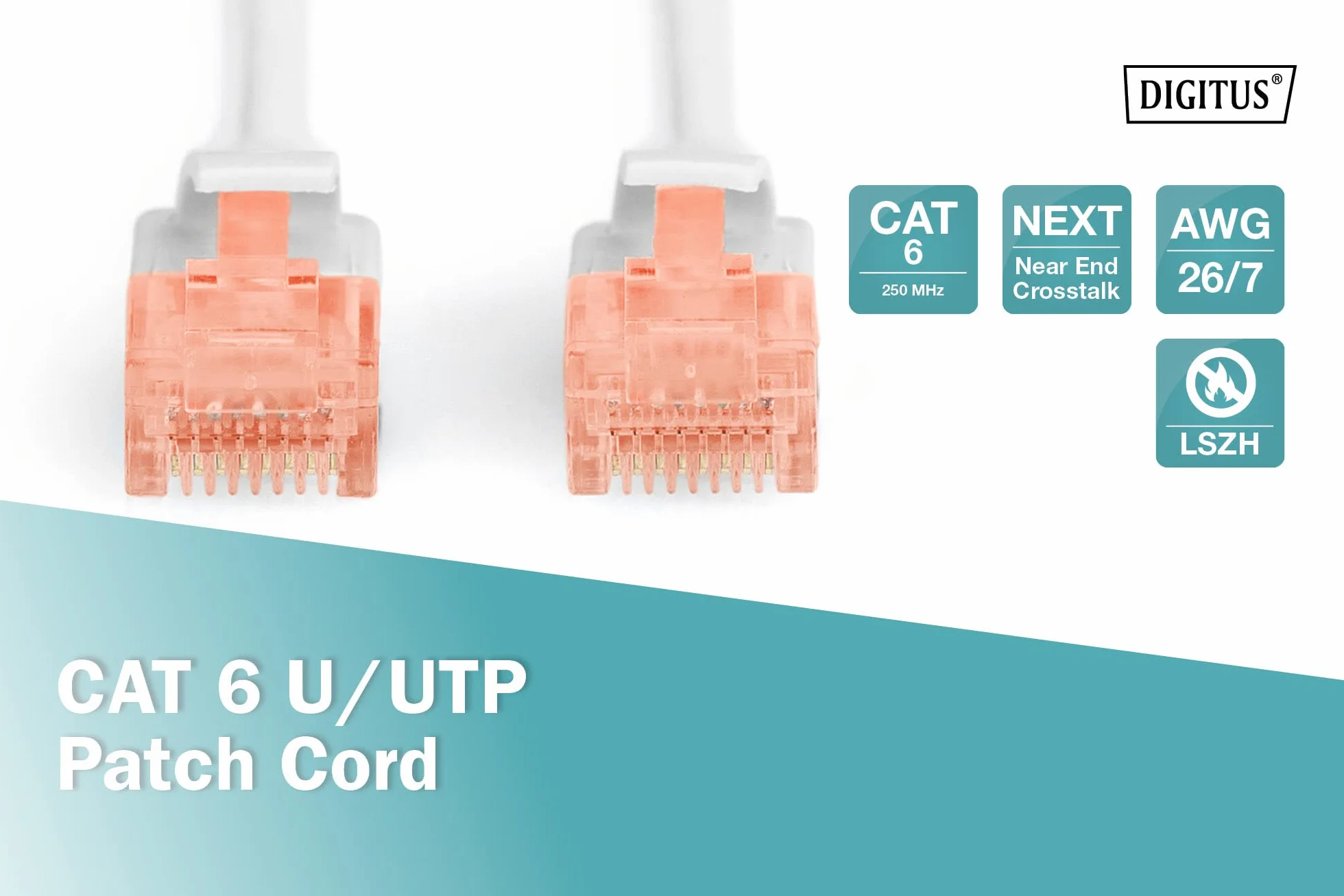 DIGITUS Kabel LAN Cat 6 – 0,5 m – U/UTP nieekranowany – 1 Gbit/s – 250 MHz – PoE++ – AWG 27/7 – LSZH – kabel sieciowy RJ45 – kabel krosowy – kompatybilny z Cat6A i Cat5e – szary
