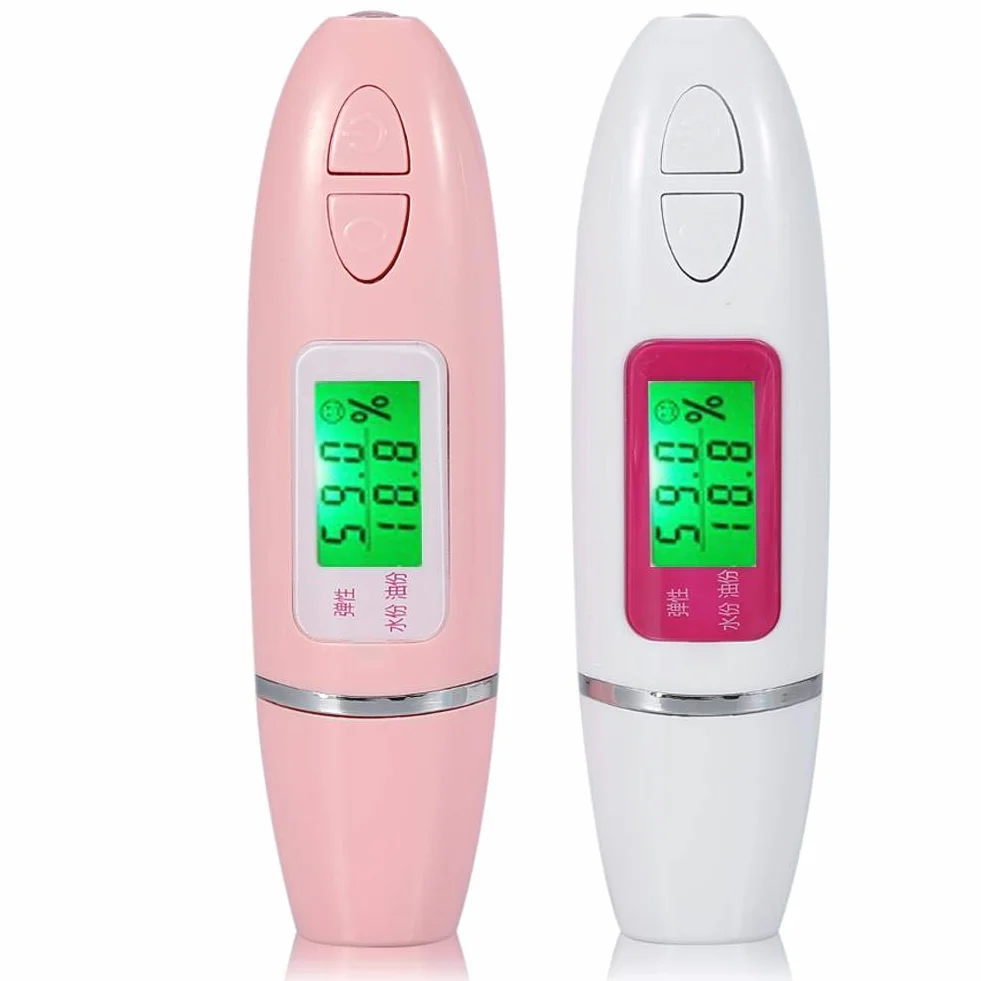 Tester wilgotności skóry, analizator skóry, biały, cyfrowy wyświetlacz LCD, Precision Skin SensorTester, pomiar wilgotności twarzy i wody