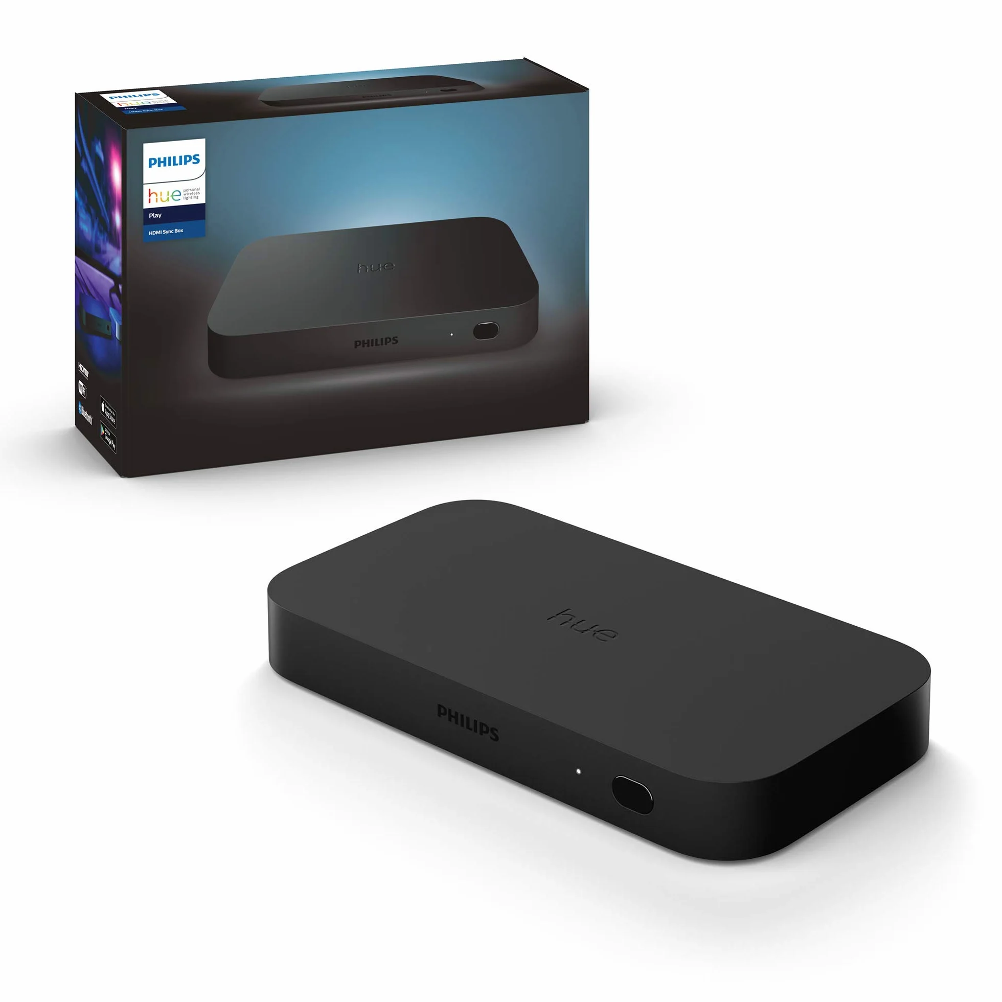 Philips Hue Play HDMI Sync Box, synchronizacja światła z TV i grą, do 4 urządzeń HDMI, 7 W, 240 V, czarny