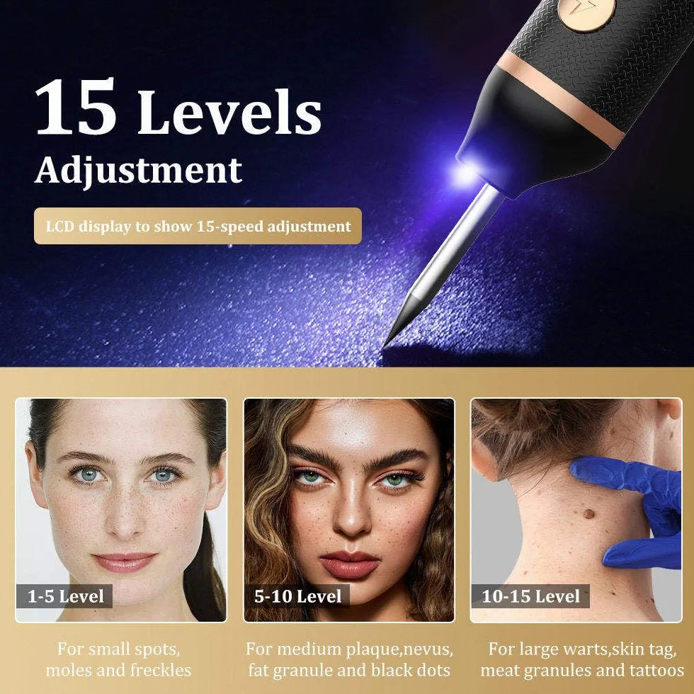 15-Poziomowy Laser Plazmowy Do Usuwania Narośli Skórnych, Brodawek, Pieprzyków, Plam, Piegów, Znamion, Ust, Dłoni, Oczu, Szyi, Twarzy, Głowy, Nosa, Bezpieczny I Bezbolesny, Nie Uszkadza Skóry