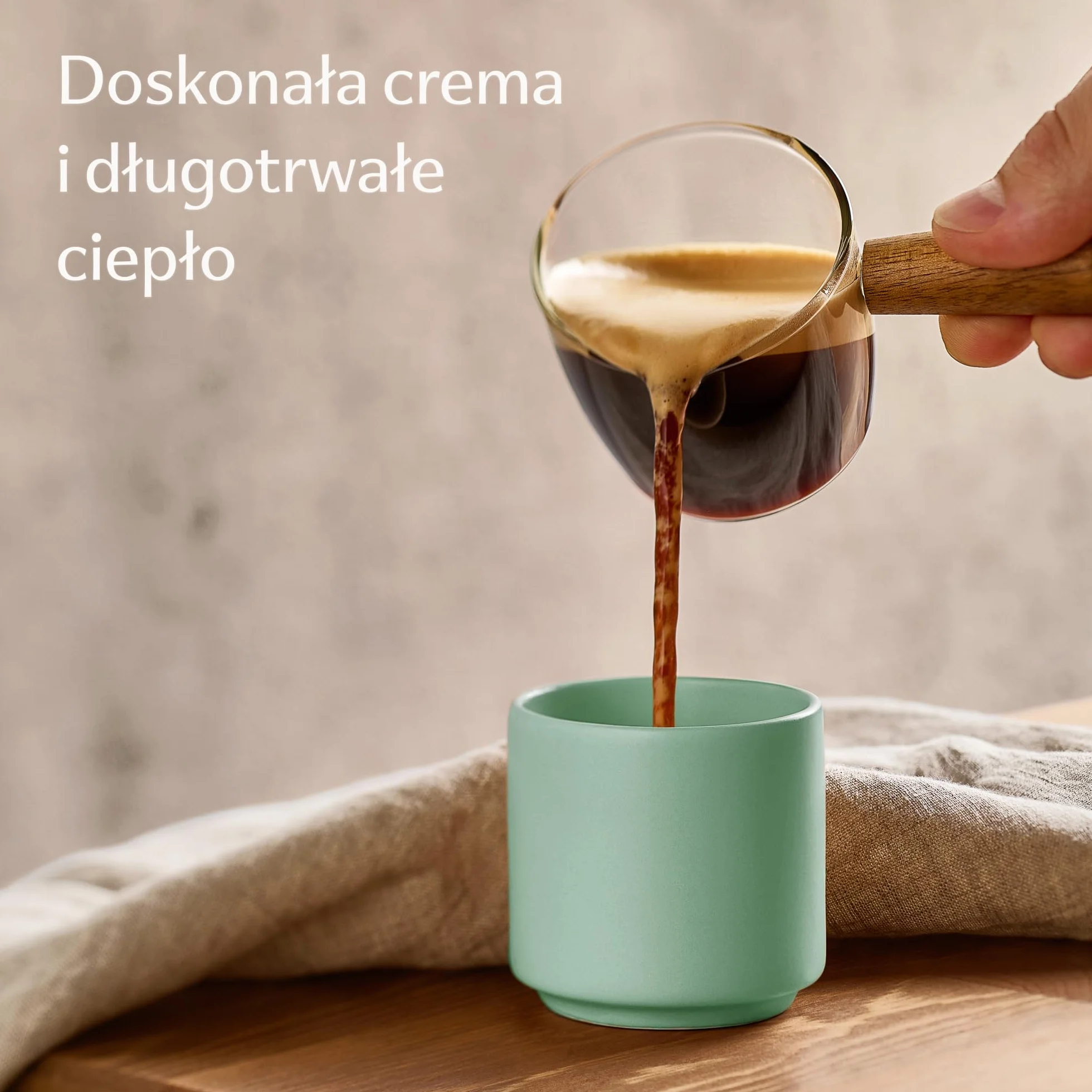 Cosumy Filiżanki do Espresso - zestaw 4 pastelowych filiżanek ceramicznych - minimalistyczny design z możliwością układania w stos - odporne na wysoką temperaturę - grube ścianki - 80 ml