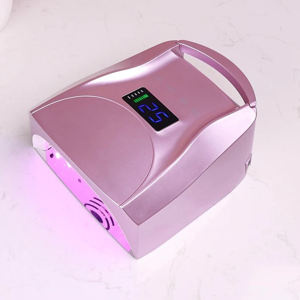 Lampa UV do paznokci, Lampa LED UV do paznokci o dużej mocy 96 W ładowania Suszarka Czerwone koraliki świetlne utwardzania lakieru Manicure Elektryczny aceton Protect(Gold)