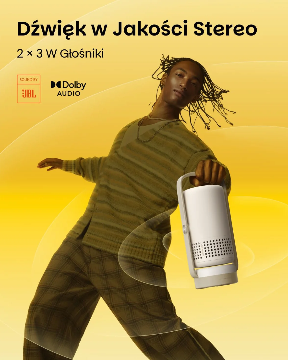XGIMI Vibe One Smart Mini przenośny projektor 1080P, licencjonowany Netflix GTV, wbudowany akumulator, automatyczna regulacja ostrości, automatyczna korekcja trapezu, projektor domowy (szary chmura)