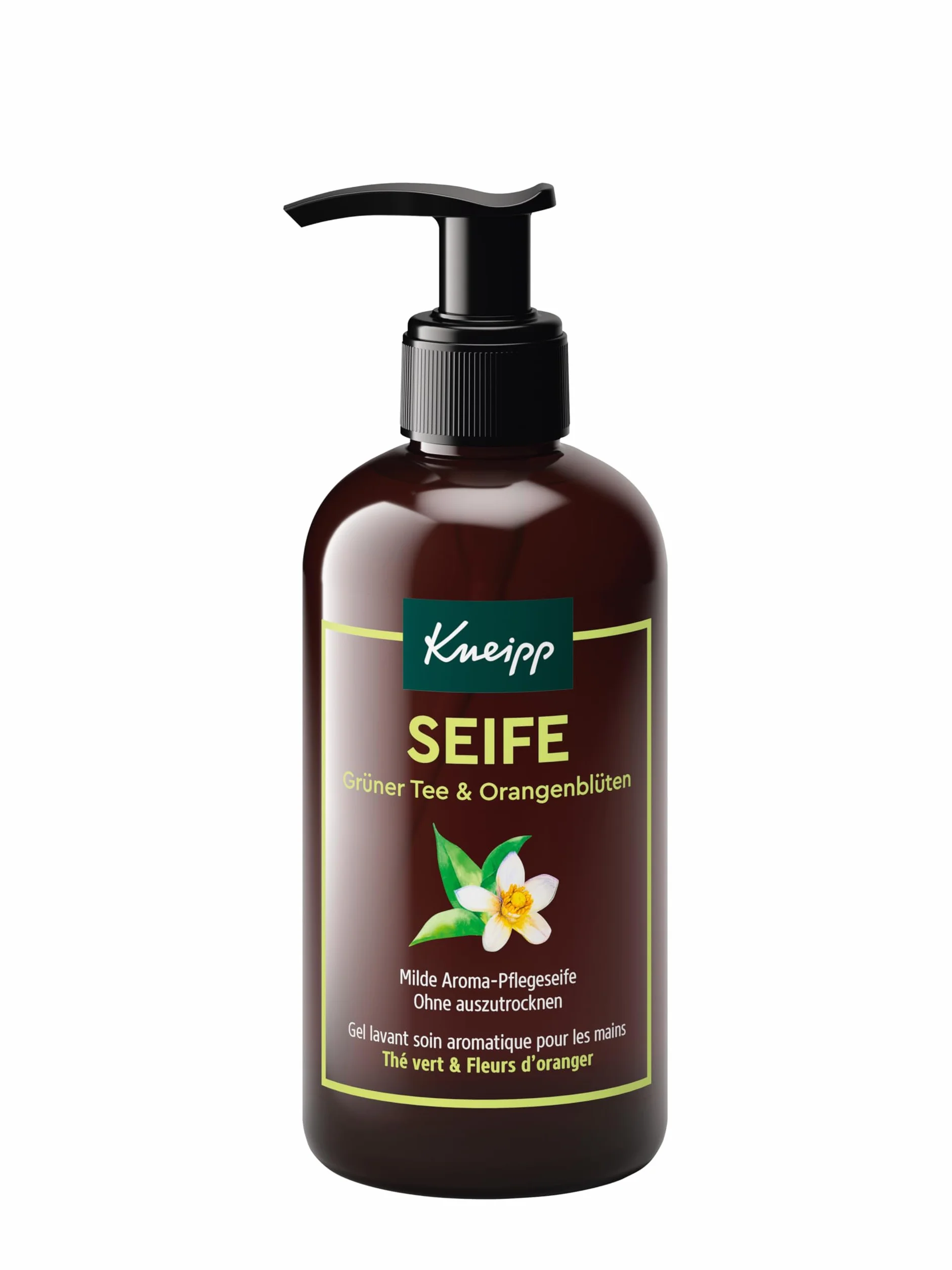 Kneipp Mydło zielona herbata i kwiaty pomarańczy – chroni skórę przed wysychaniem – receptura bez mikroplastiku – 250 ml | Chroni skórę przed wysychaniem