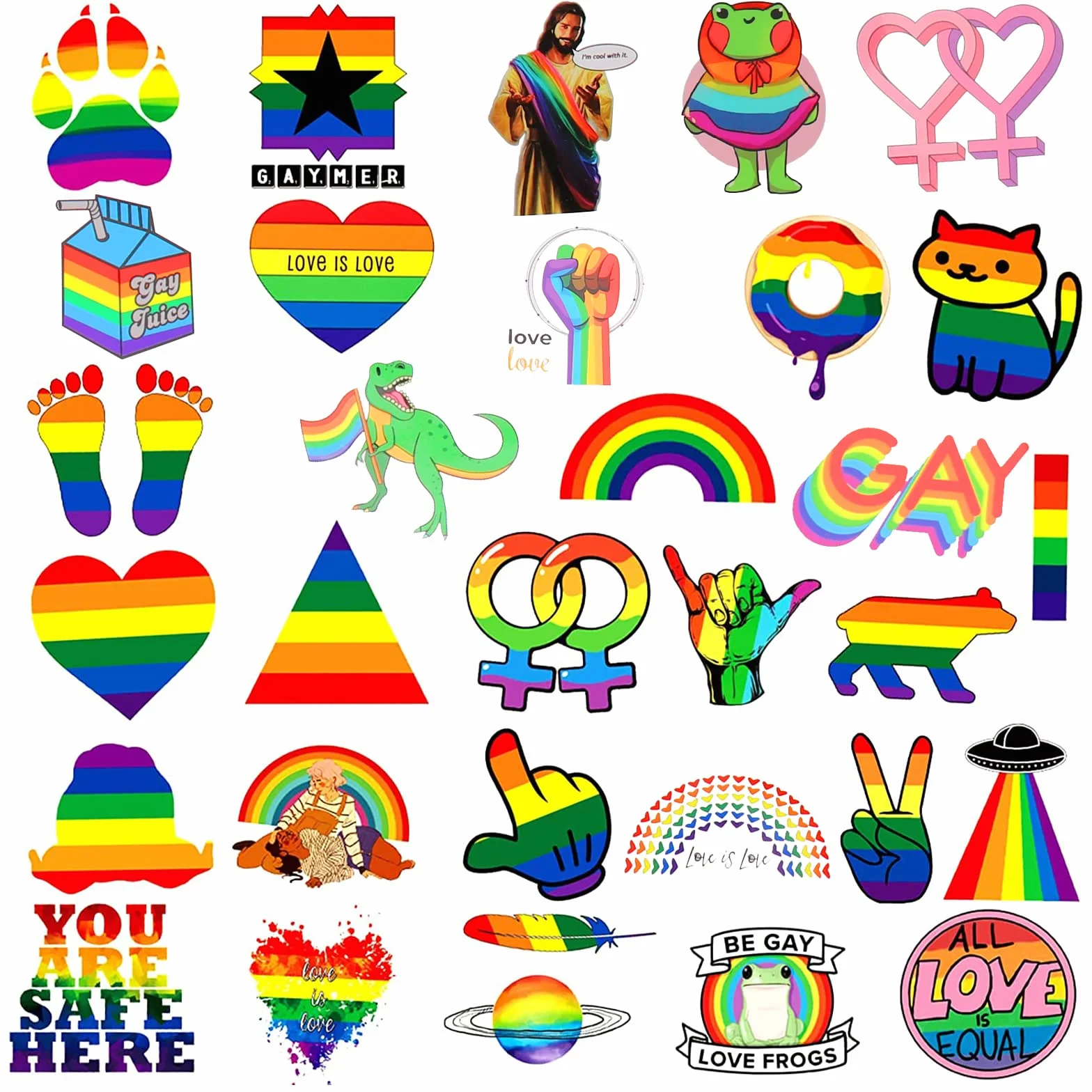 MOGADEE Pride naklejki LGBTQ, zestaw 53 sztuk, naklejki na rower, Pride, wodoodporne naklejki winylowe, na samochód, motocykl, rower, snowboard, bagaż, laptop
