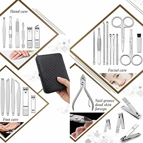 Zestaw obcinaczy do paznokci 23 sztuki/zestaw Zestaw do manicure i pedicure Zestaw obcinaczy do paznokci Przycinanie brwi Usuwanie trądziku Igła Narzędzie do Manicure Narzędzia do pedicure dla stóp (